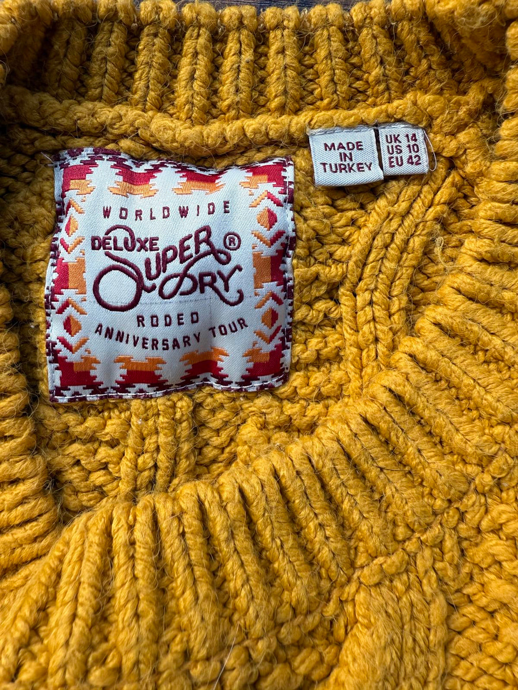 Superdry Rodeo Anniversary Tour Chunky Knit Jumper UK 14  Circa 2010 #61