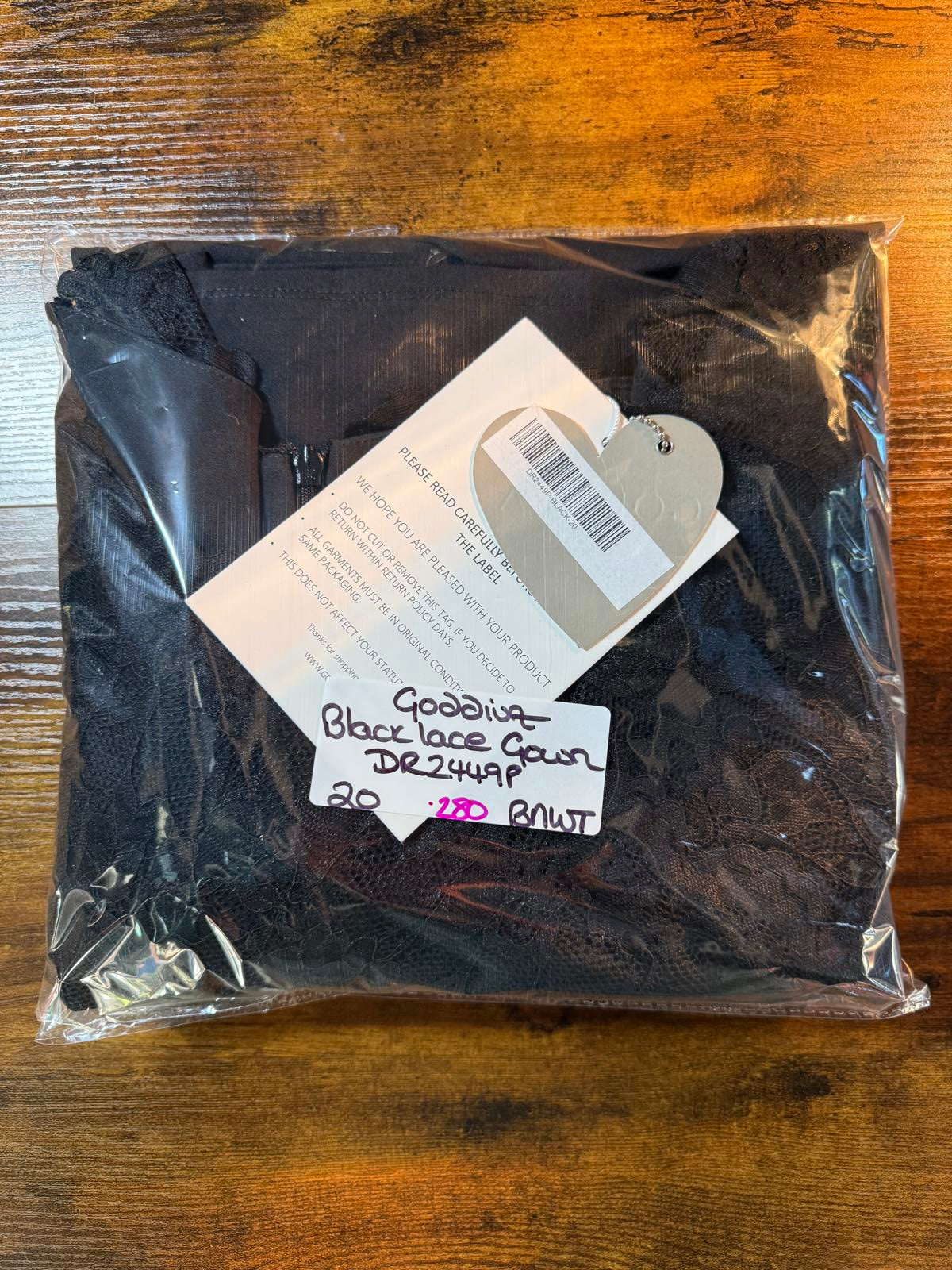 Goddiva Black Lace Maxi Dress UK 20 / US 16 – Long Sleeve BNWT              .280