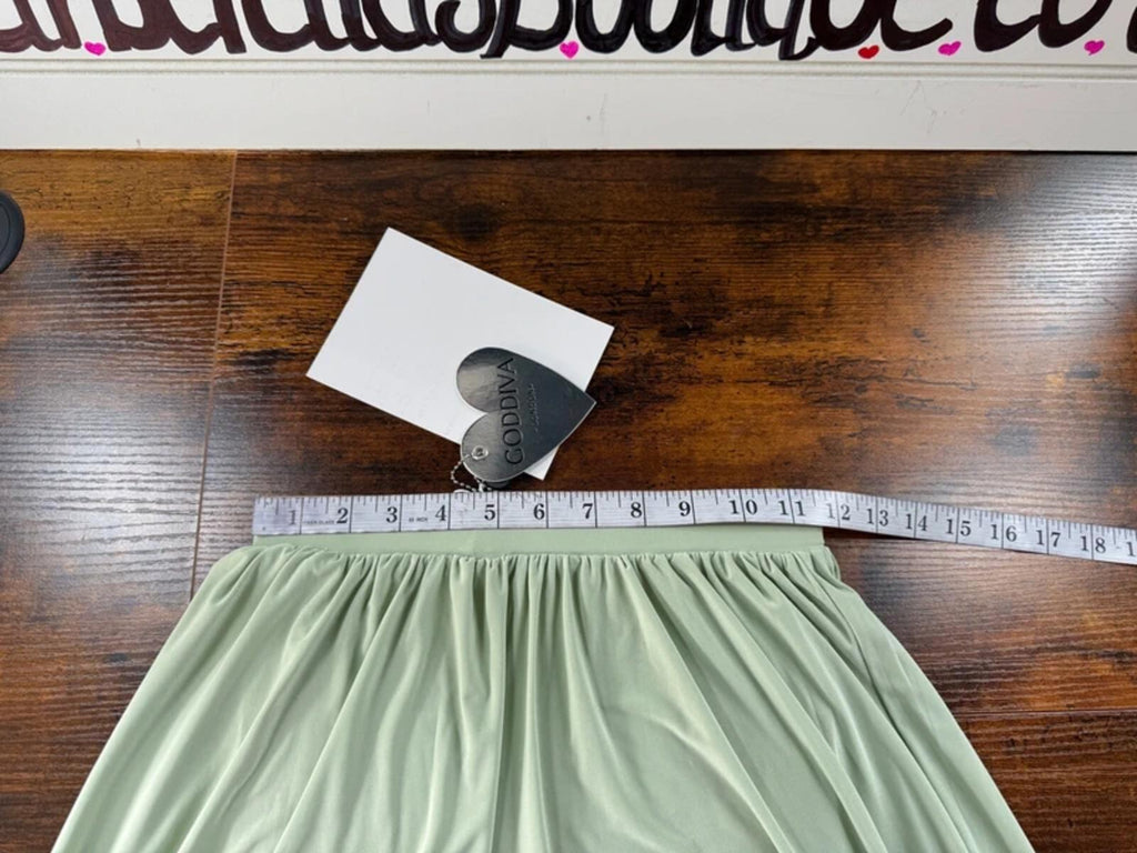 Goddiva Sage Green Maxi Skirt BNWT Split Stretch UK 8-12
