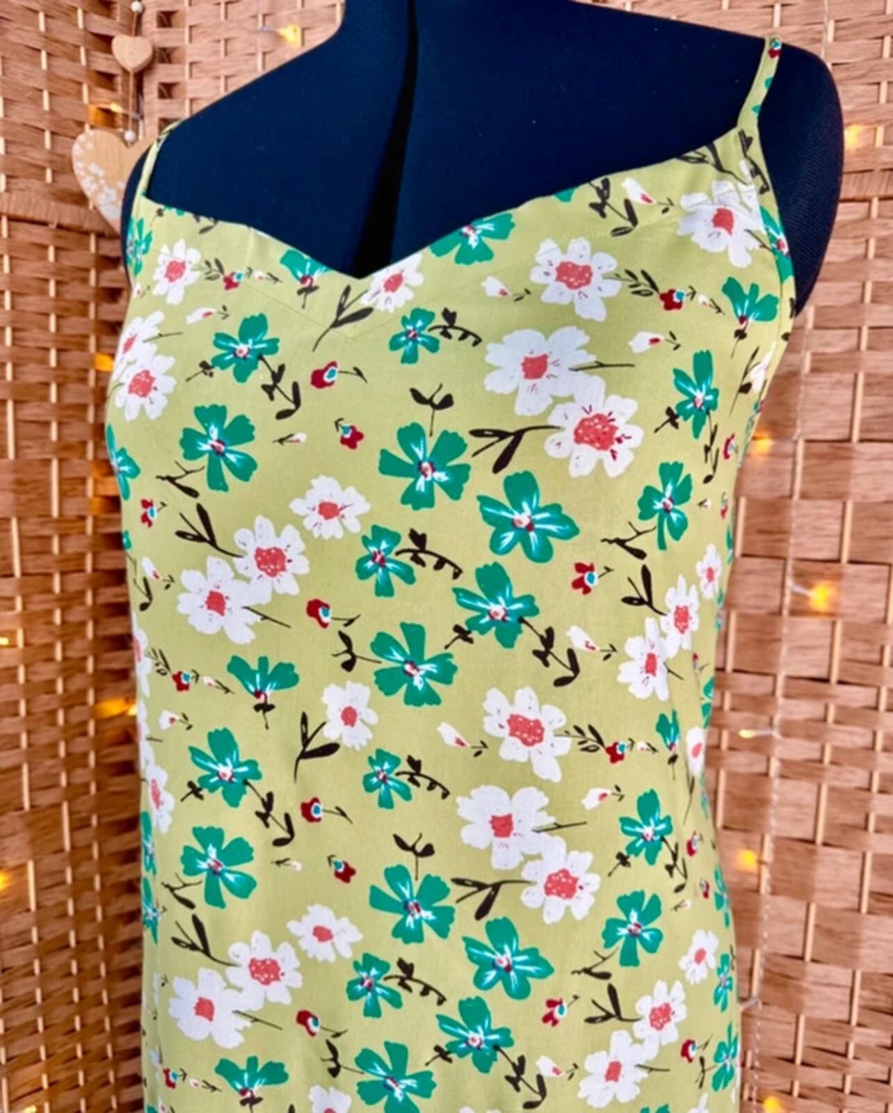 All Things Asia Green Floral Boho Midi Dress UK 14-18