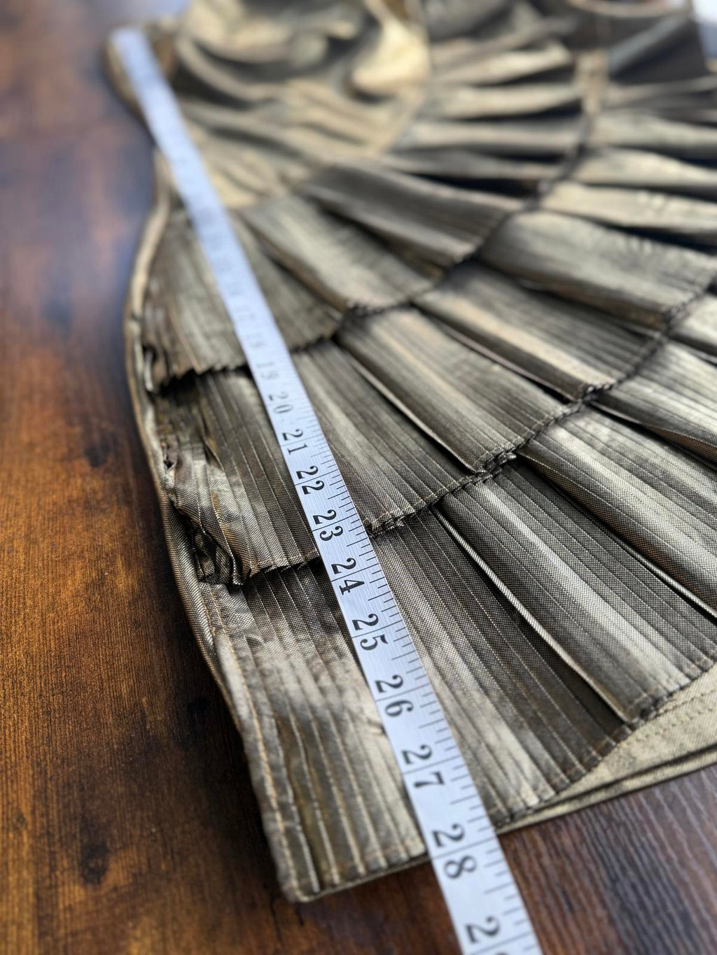 Goddiva London Metallic Gold Strapless Pleated Dress – UK 14 - VGC