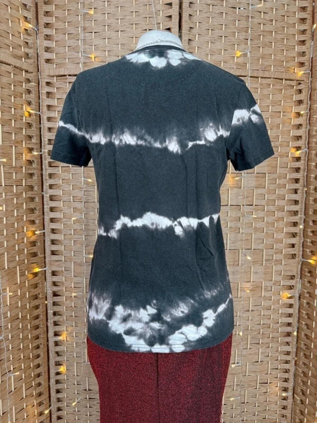 Hollister Tie Dye Graphic T Shirt Black Grey Casual Tee UK 10–12