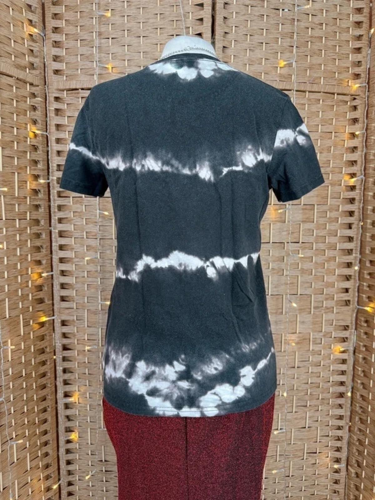 Hollister Tie Dye Graphic T Shirt Black Grey Casual Tee UK 10–12