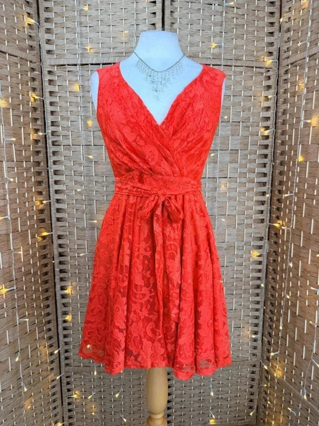 BNWT City Goddess Orange Lace Skater Dress UK12 Party Wedding