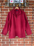Cotton Traders XL Red Textured Quarter Zip Fleece Top 100% Polyester NUM2