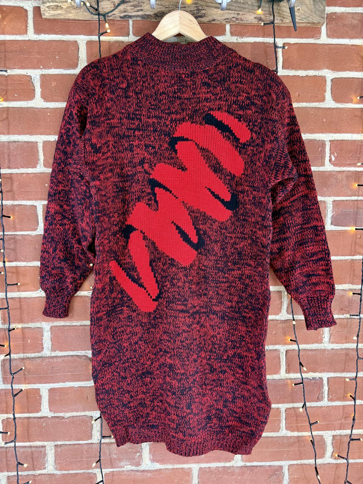 VERY RARE Vintage 80s/90s Anianal Longline Knit Jumper Dress  #57