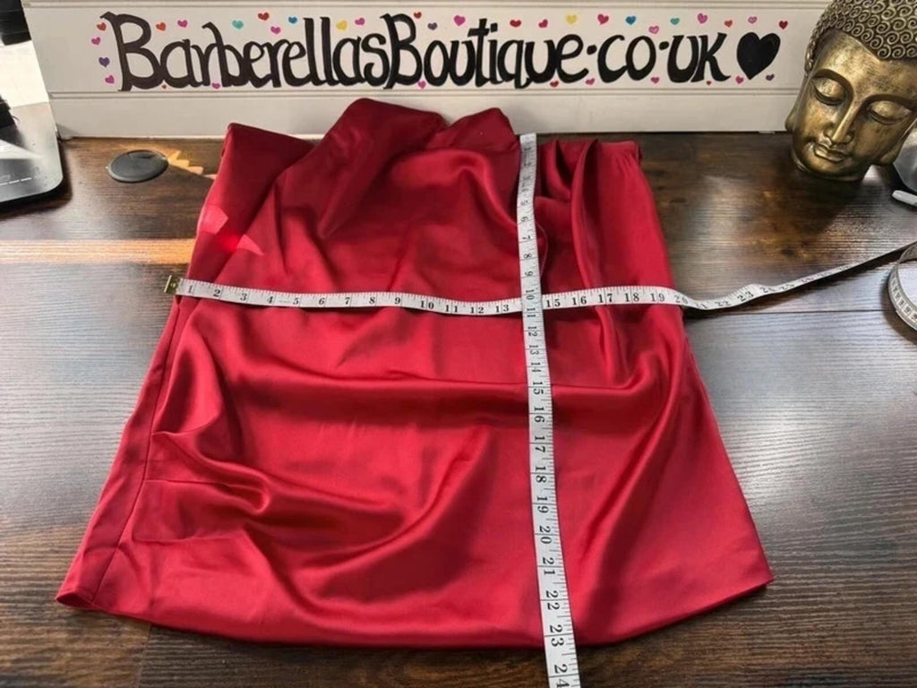 Goddiva Red Satin High Neck Top UK 14 US 10 BNWT Elegant