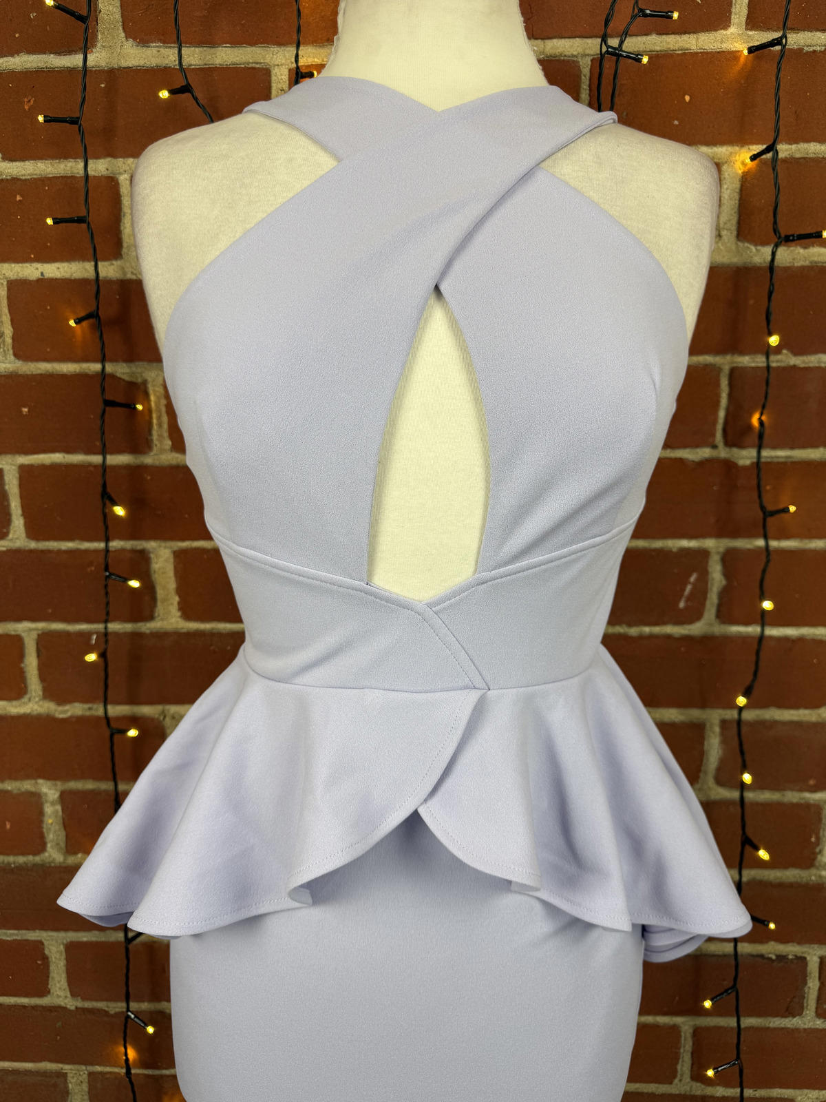 City Goddess Lilac Cross Front Peplum Dress UK 8 BNWT                  .354