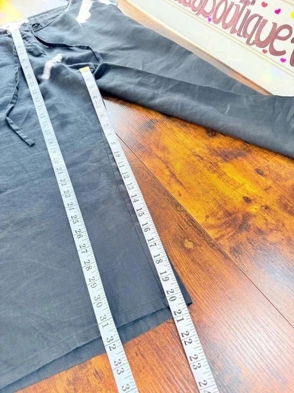 TU Black Linen Blend Cropped Trousers UK 16 US 12 Summer