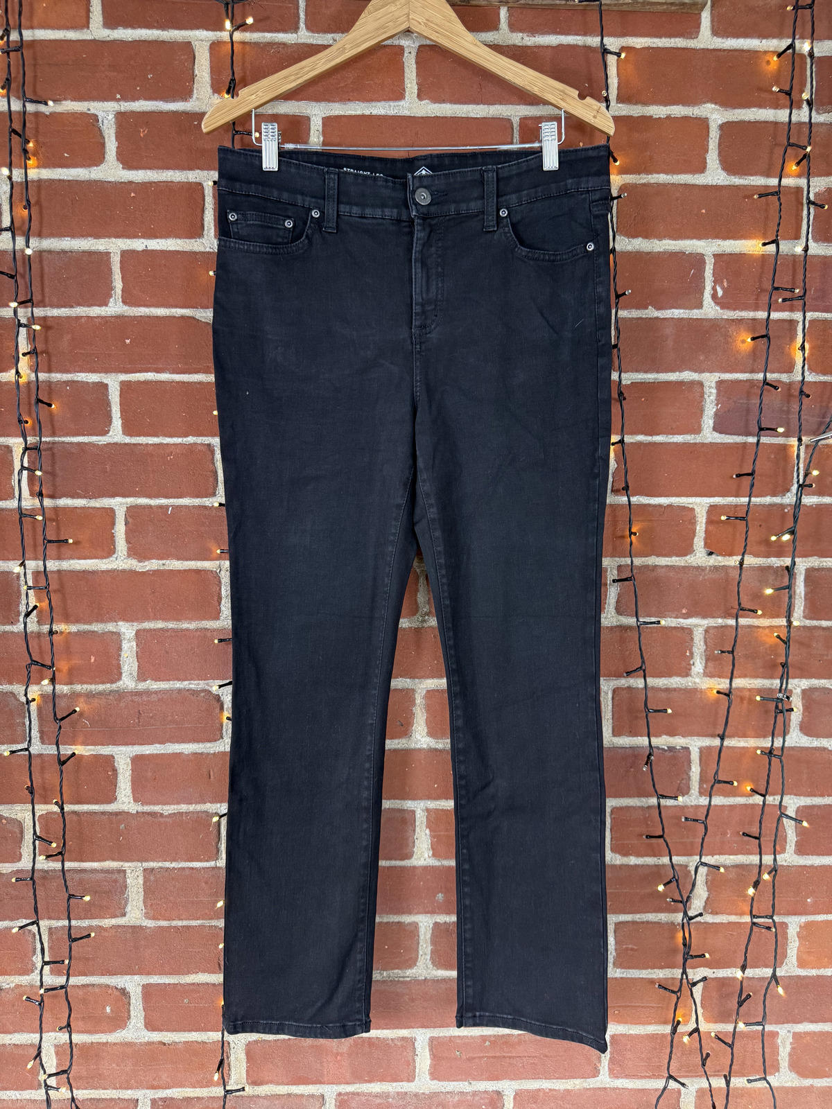 St. John’s Bay Straight Leg Black Jeans – Size 13P (US) / UK 16 Petite