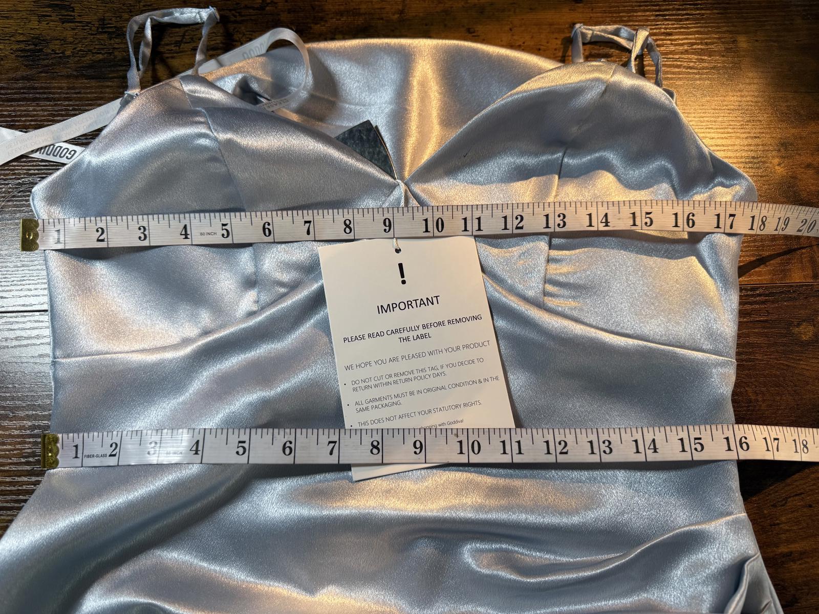 Goddiva Ice Blue Satin Maxi Dress UK 12 Evening Dress      Read Info!        282