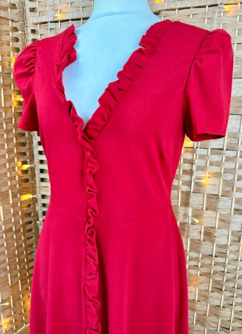 Goddiva Red Midi Dress UK14 Wedding Guest Prom Cruise Party