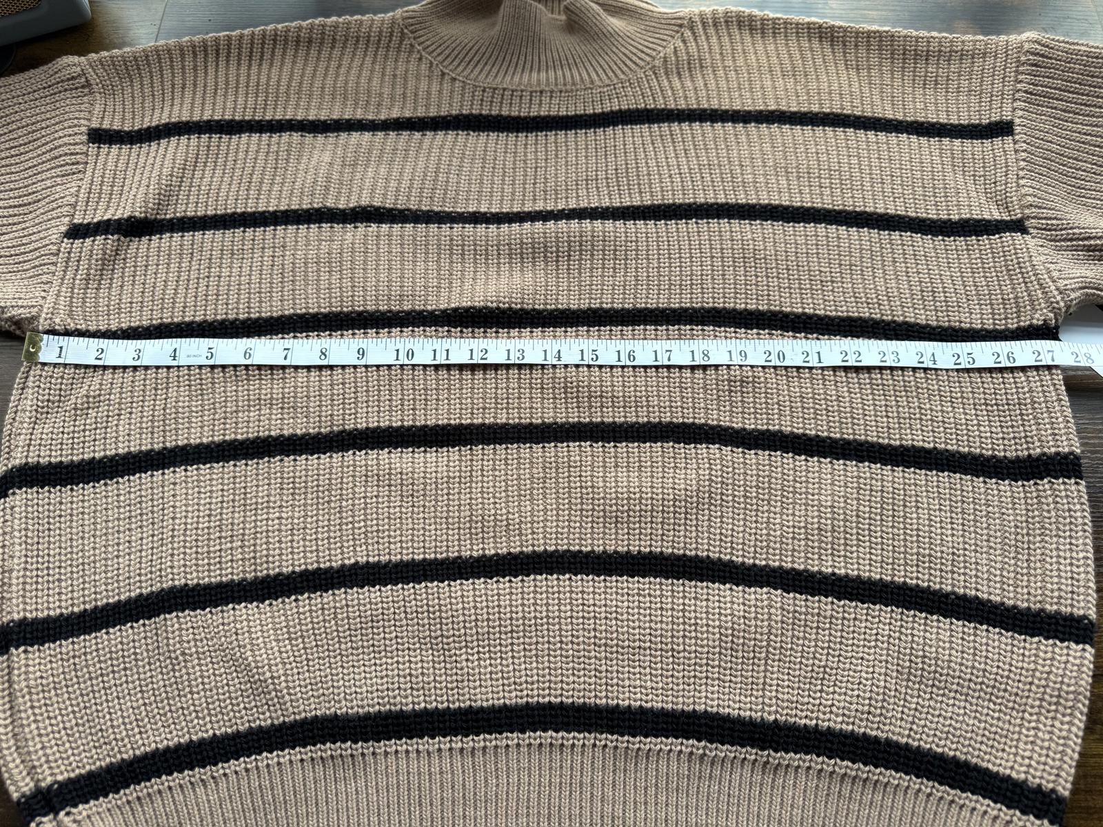 JQ Camel Black Stripe Balloon Sleeve Jumper – Oversized Knit (BNWT) #83