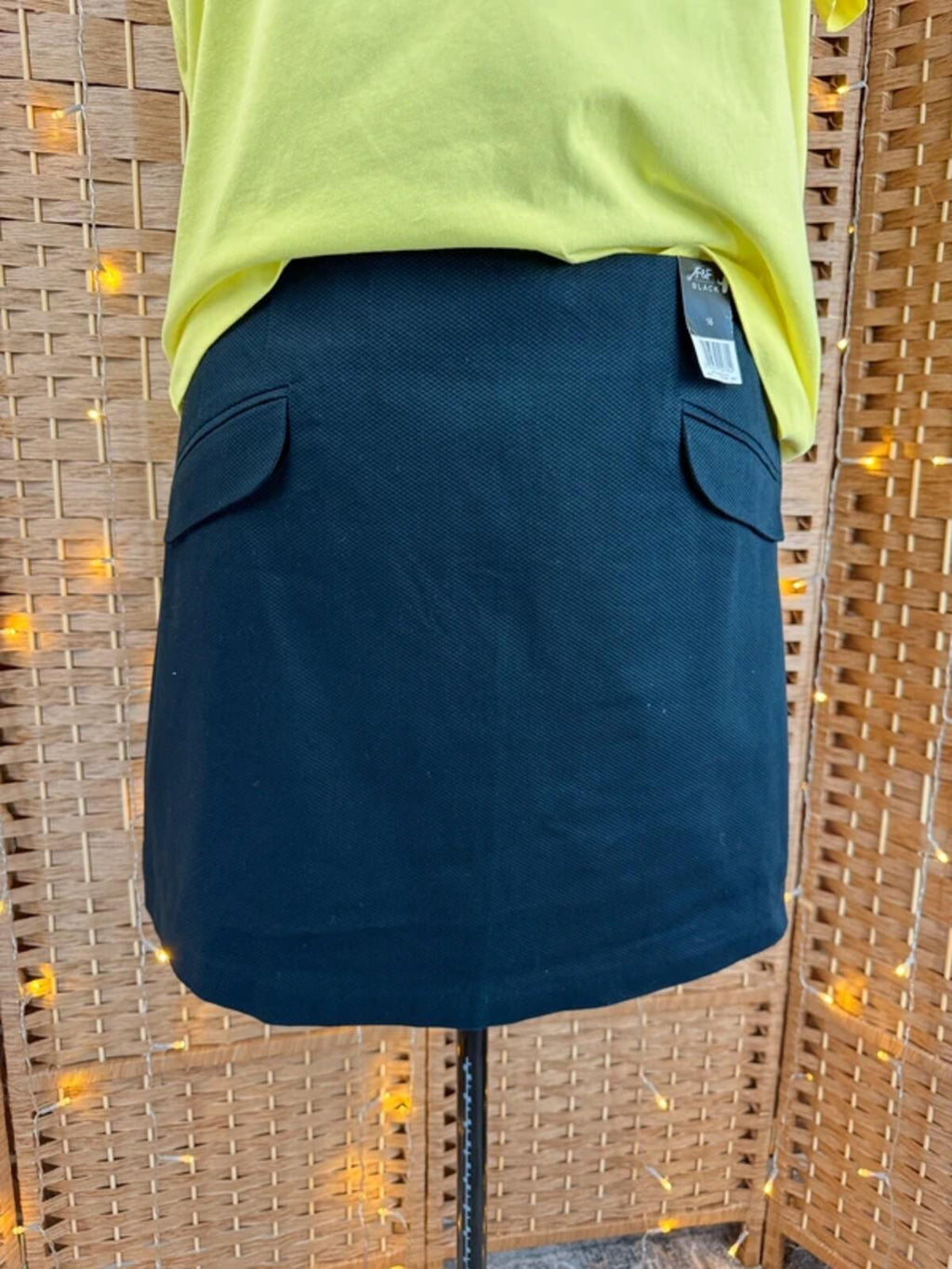 F&F Black Textured Mini Skirt UK 16 BNWT Smart Work Office