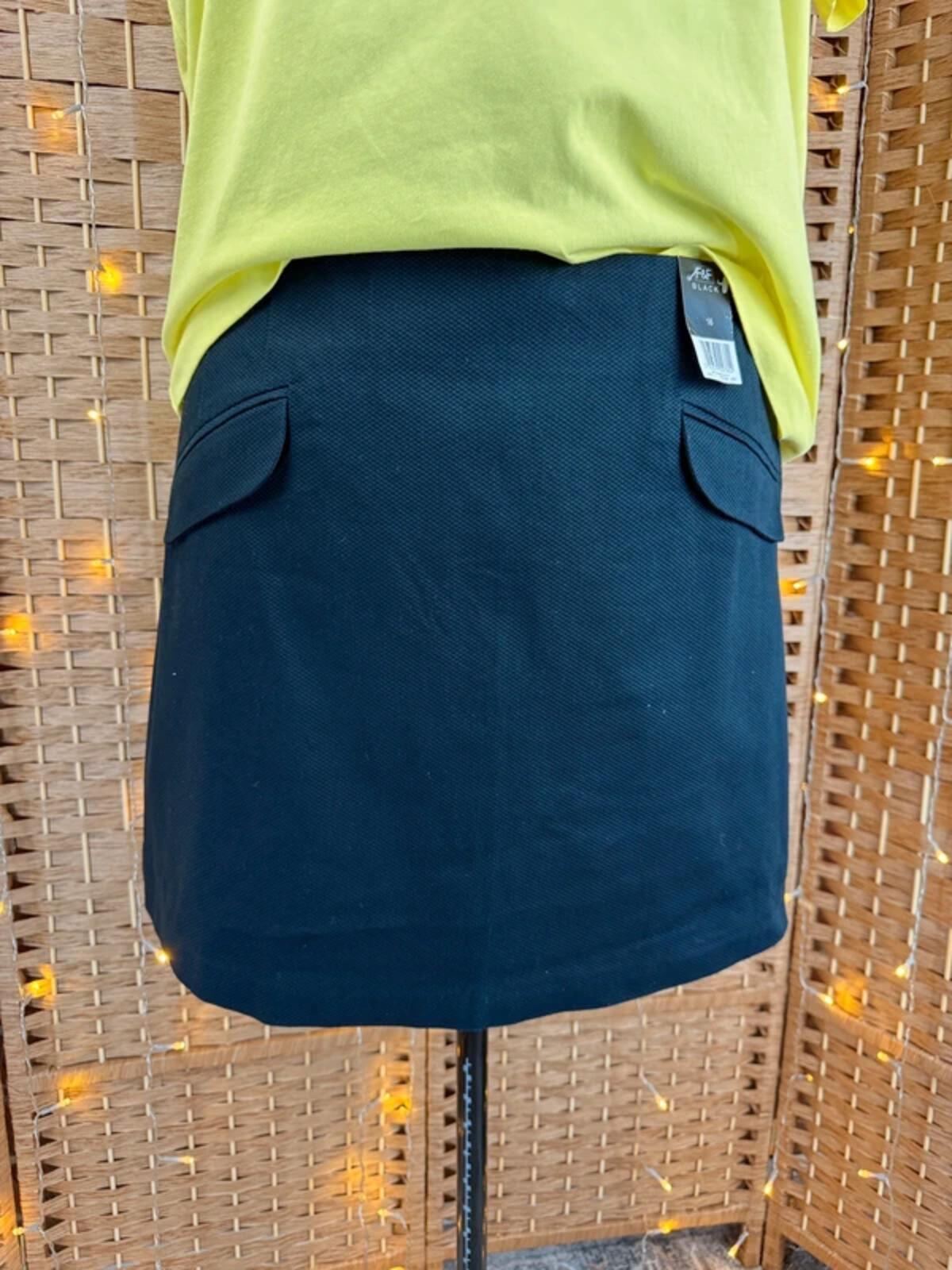 F&F Black Textured Mini Skirt UK 16 BNWT Smart Work Office