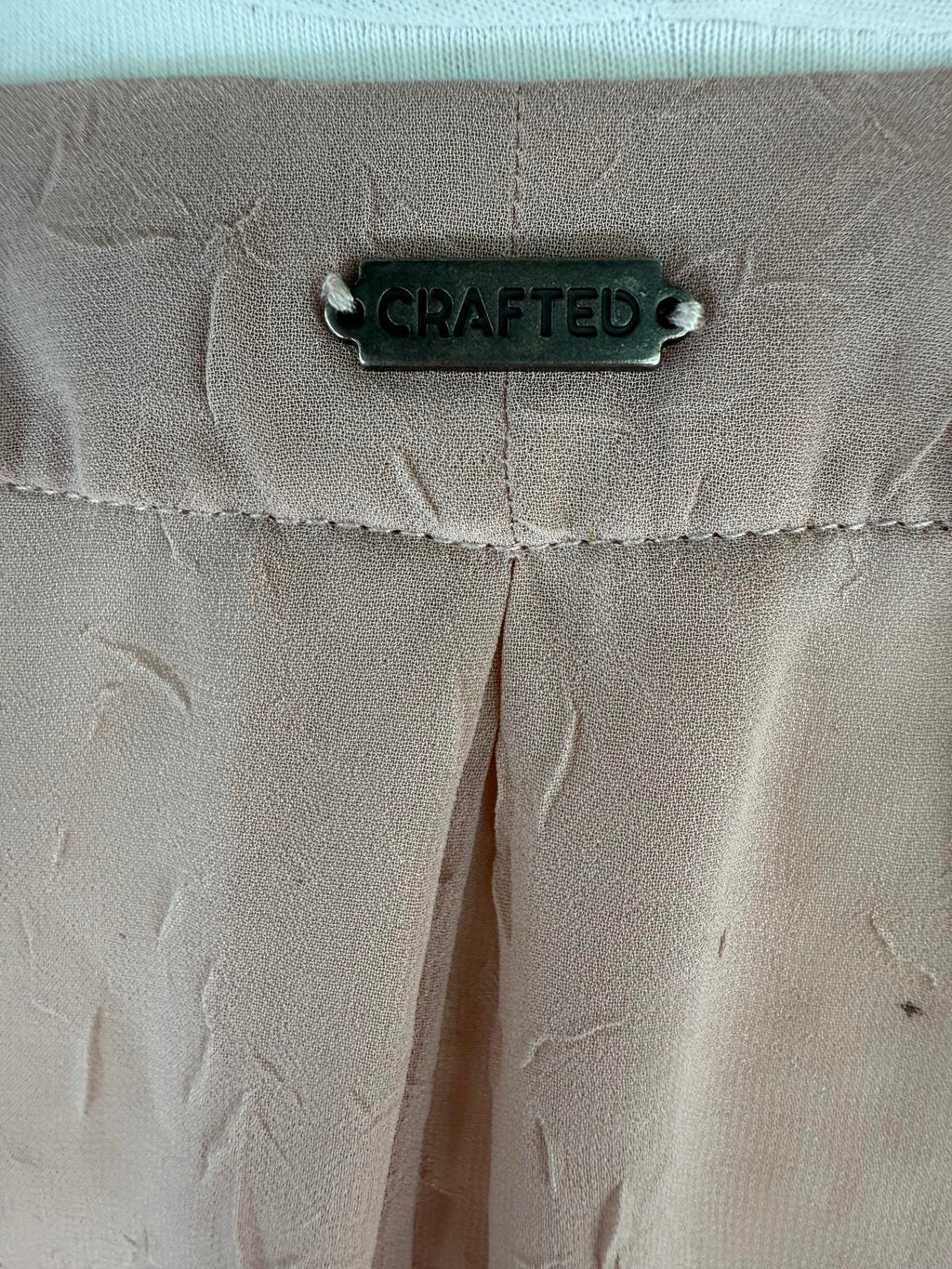 CRAFTED Light Dusky Pink Oversized Button-Up Blouse - Size 8