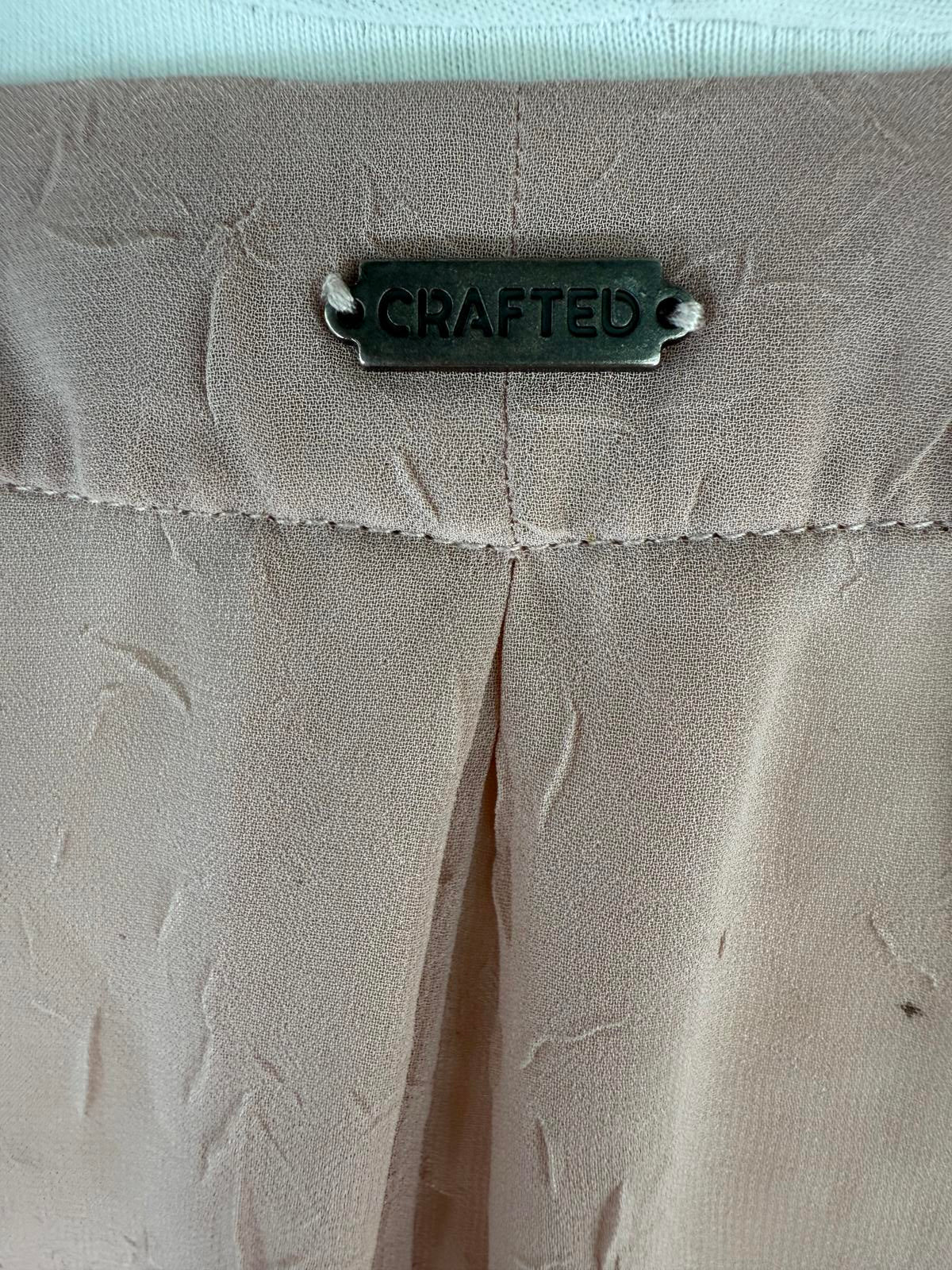 CRAFTED Light Dusky Pink Oversized Button-Up Blouse - Size 8