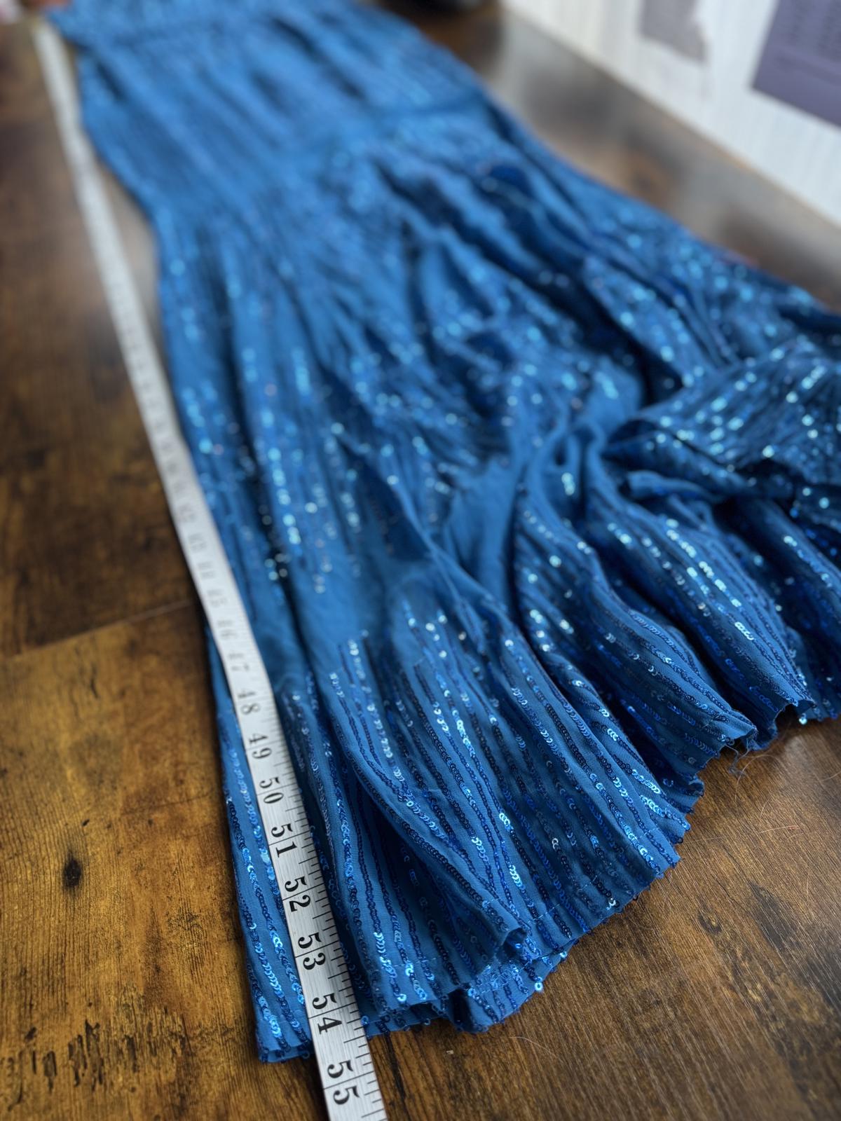 💙 Goddiva London Vivid Blue Sequin Maxi Dress (DR2023, UK 10)