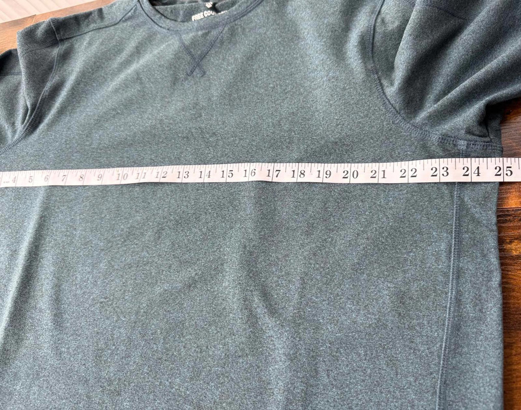 Men's Long Sleeve Free Country Crew Neck SweatShirt - Green - XL NUM 47