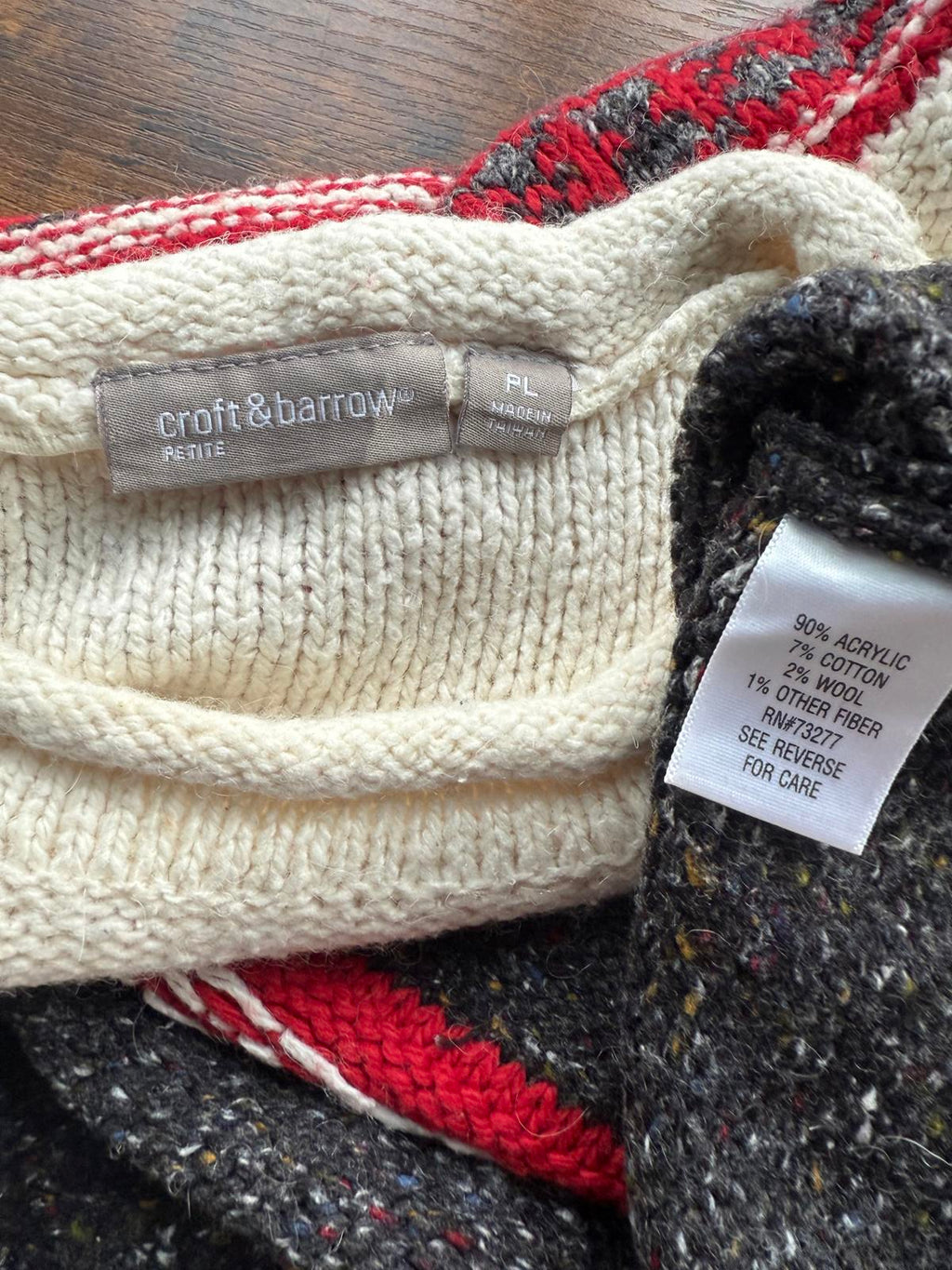 🧶Croft & Barrow Petite Fair Isle Jumper Red/Grey/White (Petite Large) #65