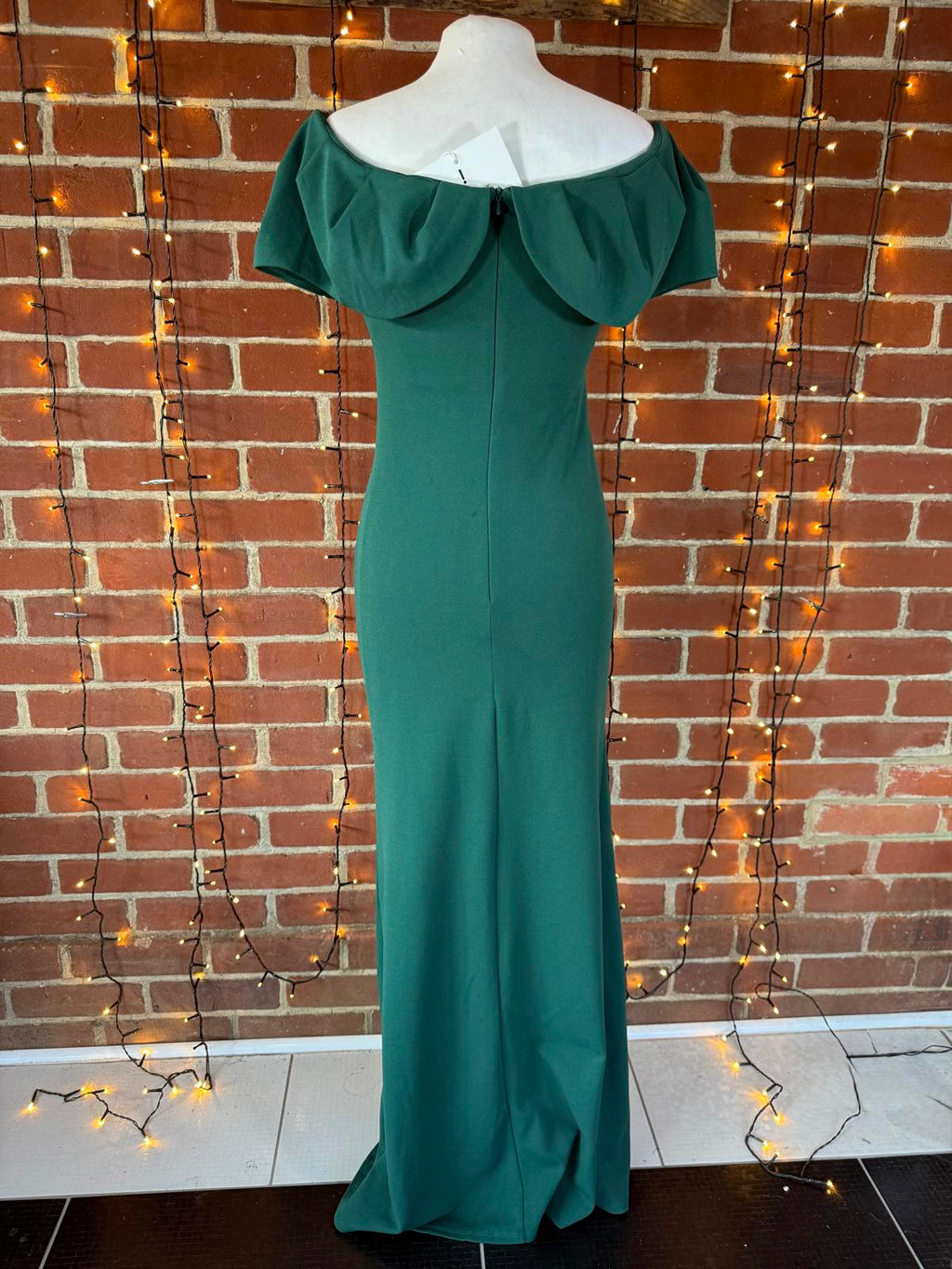 Goddiva Emerald Green Bardot Maxi Gown DR3956 – UK 10
