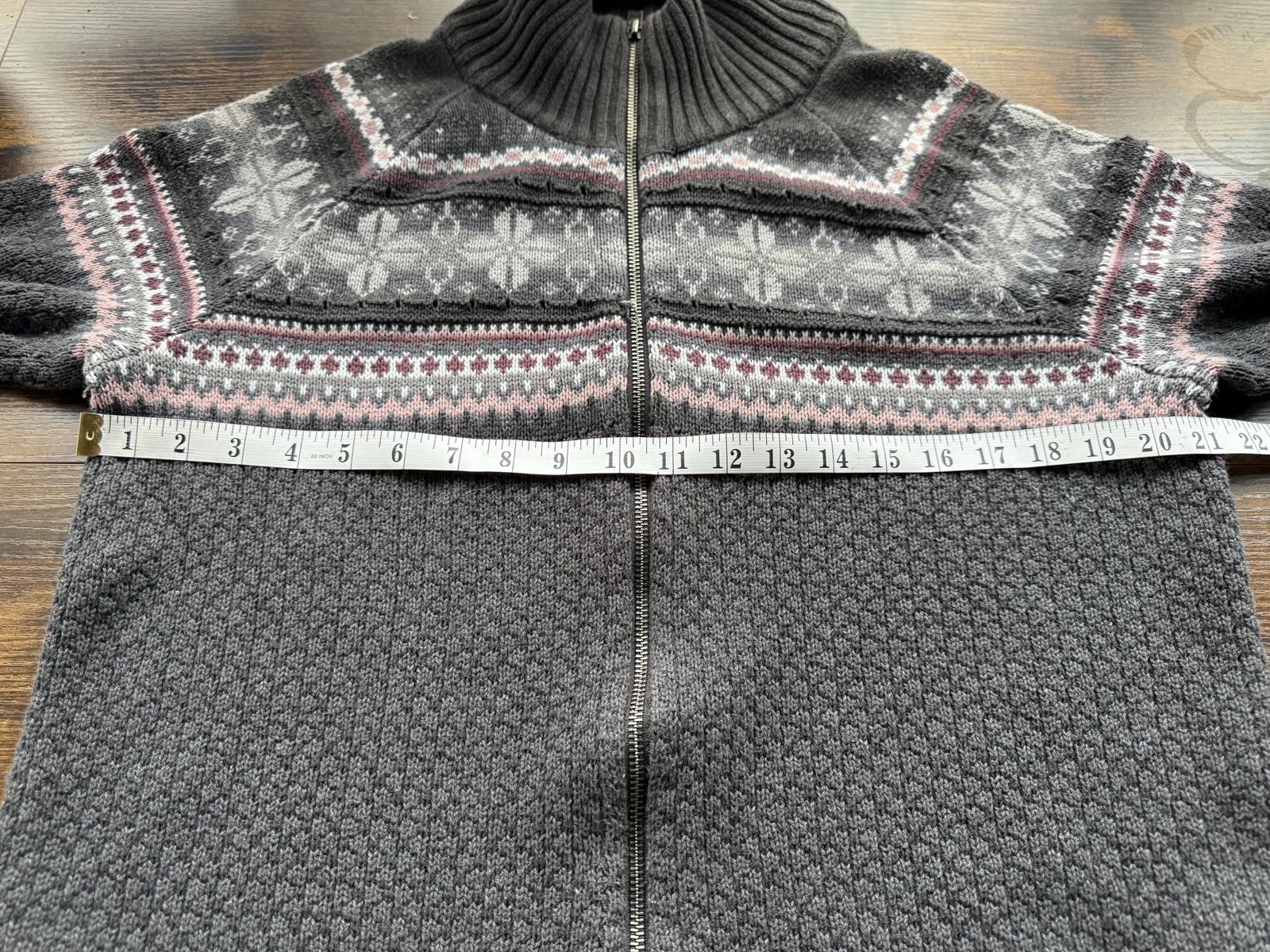 NorthCrest Fair Isle Zip-Up Knit Sweater – Men’s L #104 NUM8
