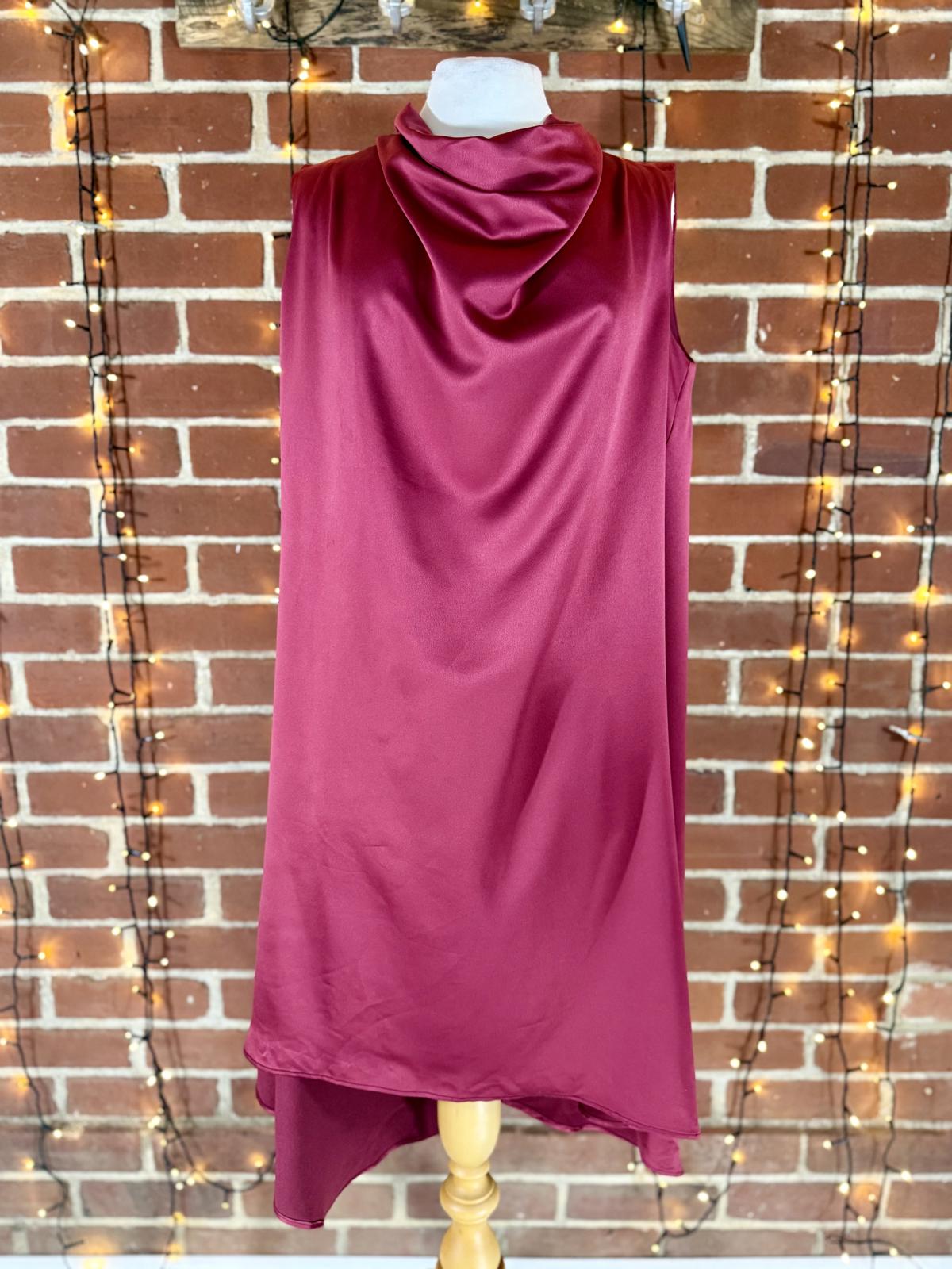 Goddiva DR4608 Berry Satin Maxi Gown UK 8–10 BNWT Evening Formal Dress #154