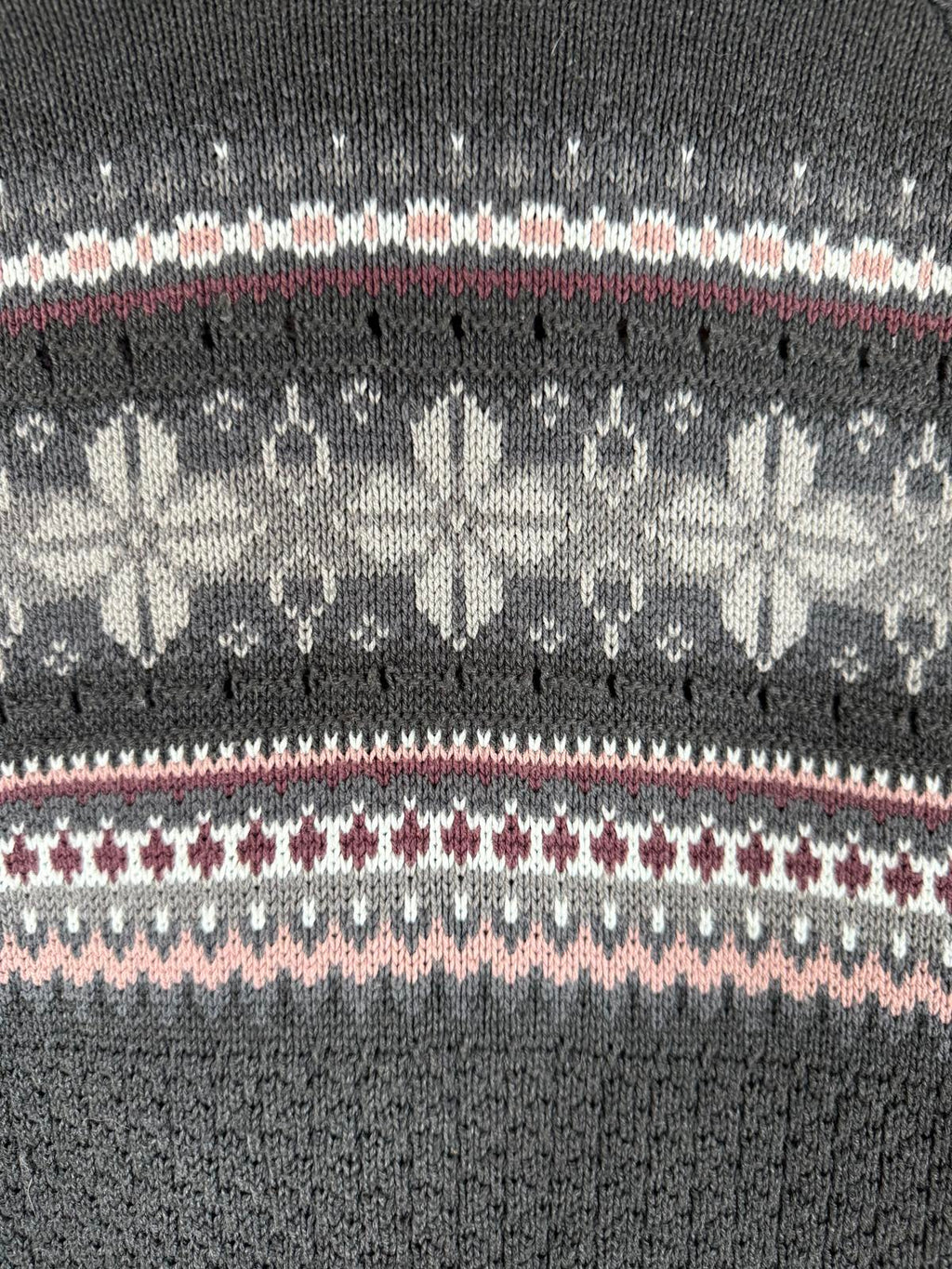 NorthCrest Fair Isle Zip-Up Knit Sweater – Men’s L #104 NUM8