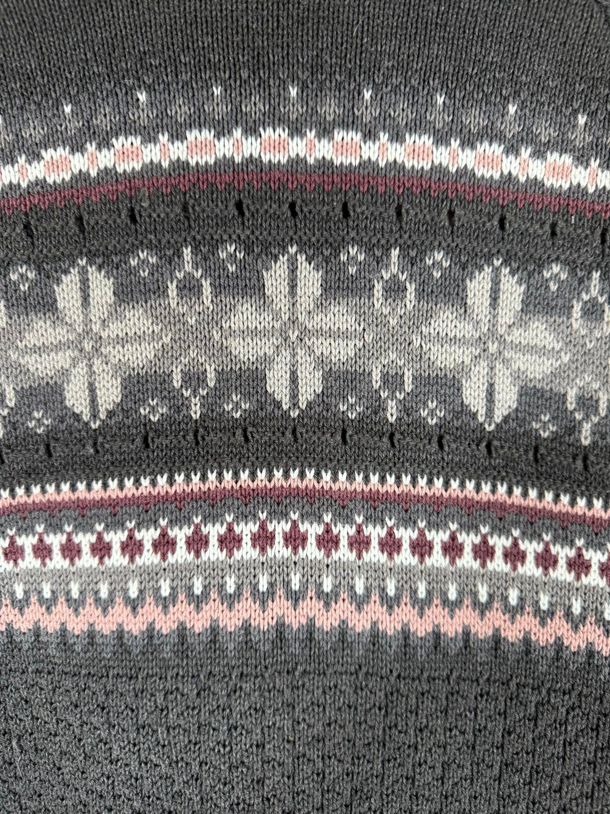 NorthCrest Fair Isle Zip-Up Knit Sweater – Men’s L #104 NUM8