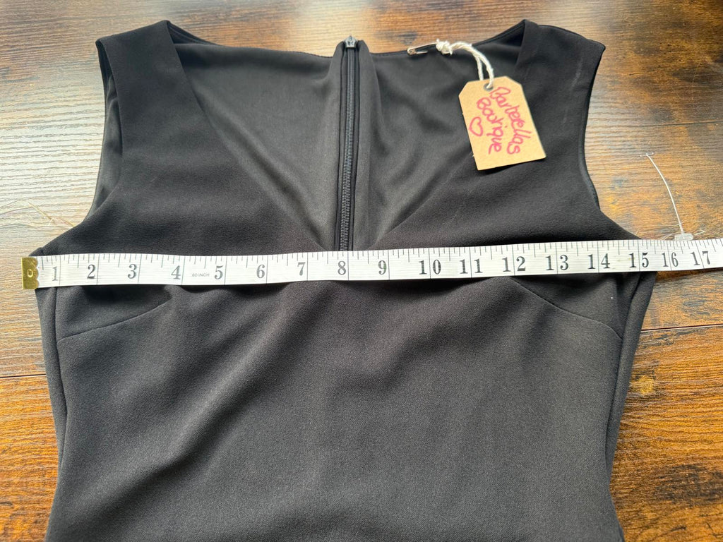 Elegant Black Sleeveless Maxi Dress & Sheer Side Split Read Info! UK 8-10 #194