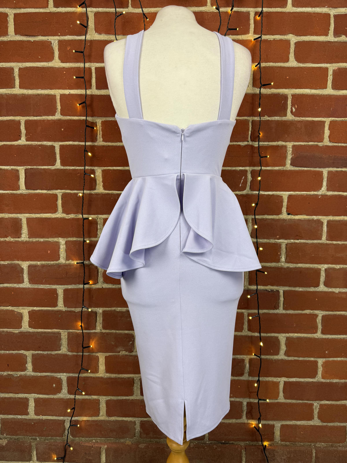 City Goddess Lilac Cross Front Peplum Dress UK 8 BNWT                  .354