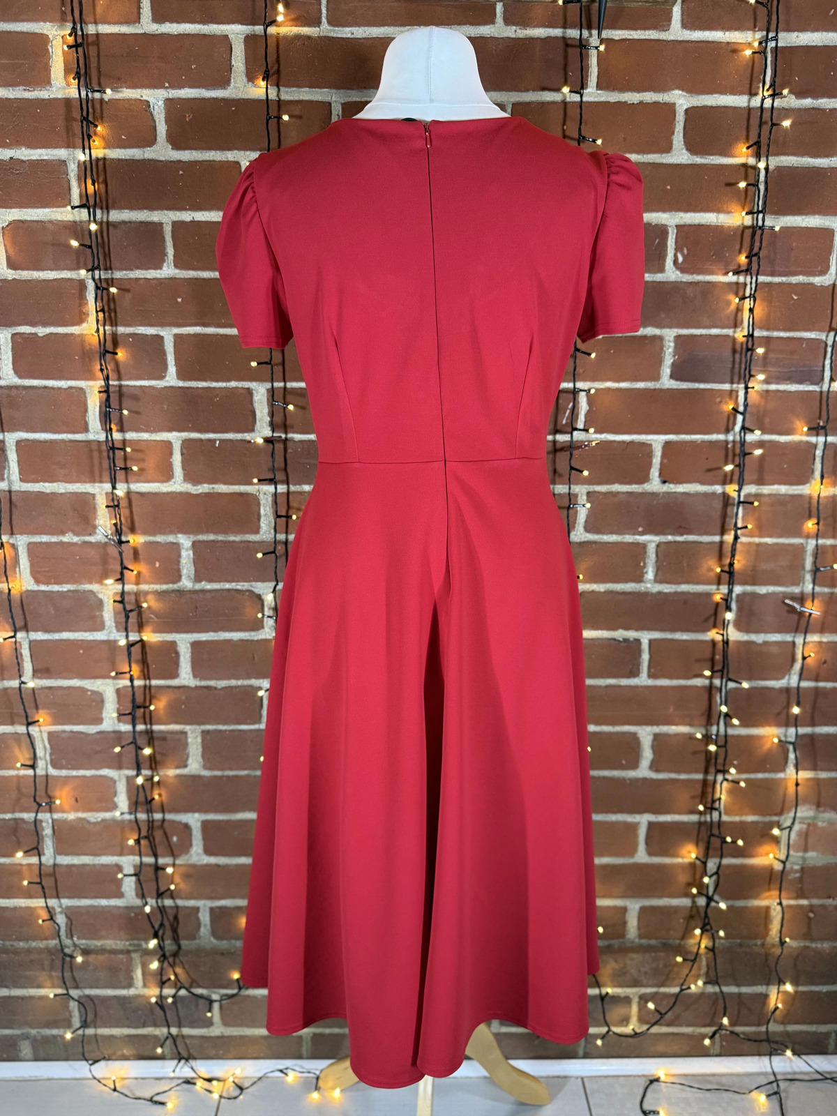 Goddiva Red Ruffle A-Line Midi Dress Size 14 DR3876 BNWT 218