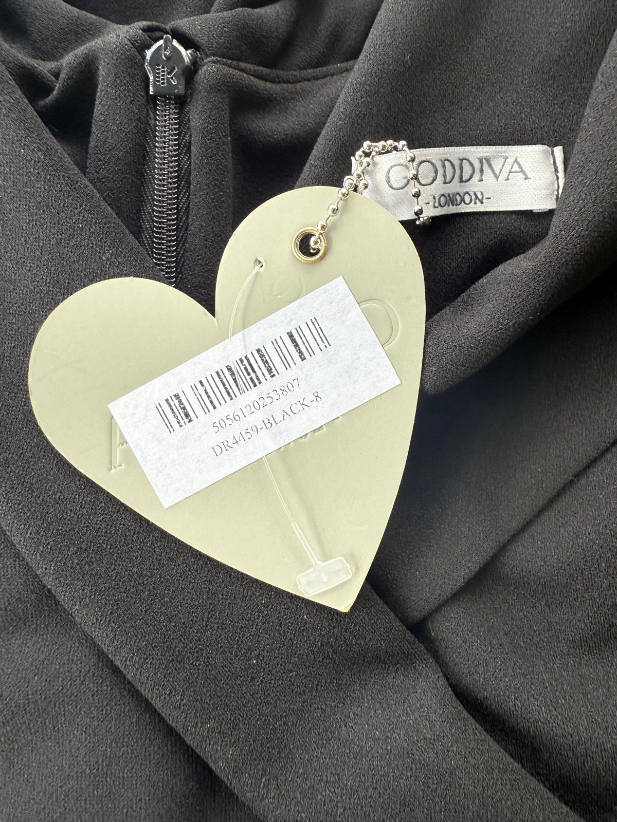 Goddiva London Black Ruched Maxi Dress UK 8 / US 4 – BNWT