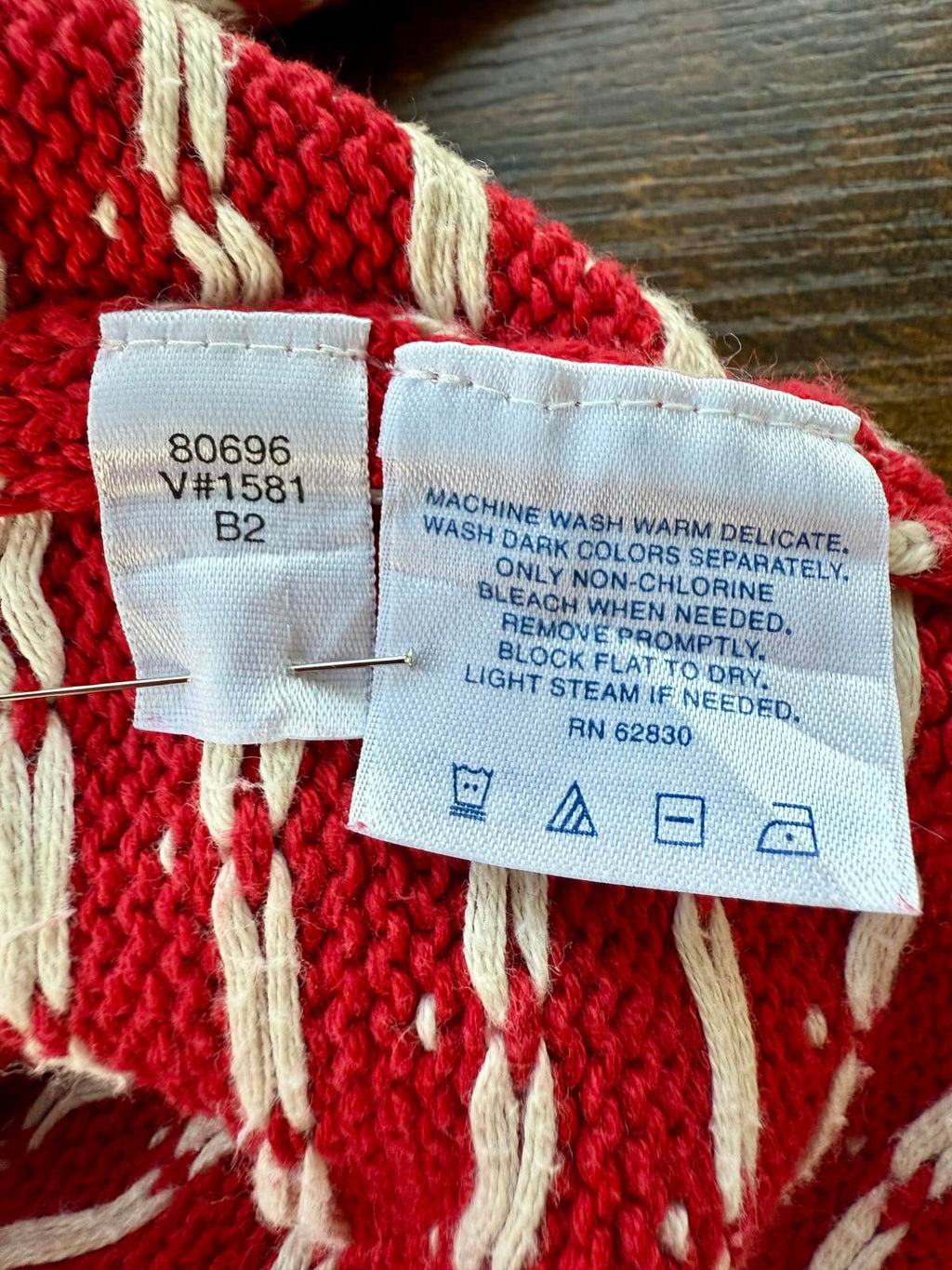 90s Vintage Lands’ End Fair Isle Red Half-Zip Sweater Made in Japan (M / 10–12)