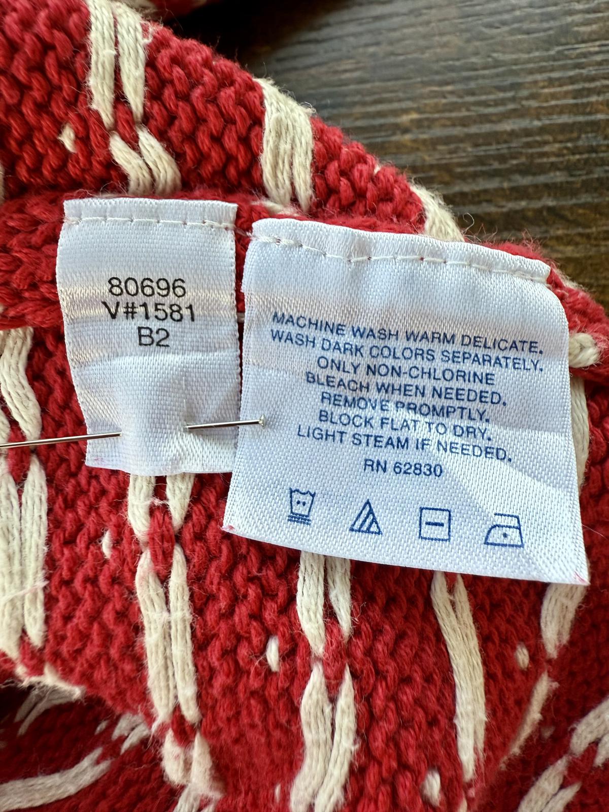 90s Vintage Lands’ End Fair Isle Red Half-Zip Sweater Made in Japan (M / 10–12)