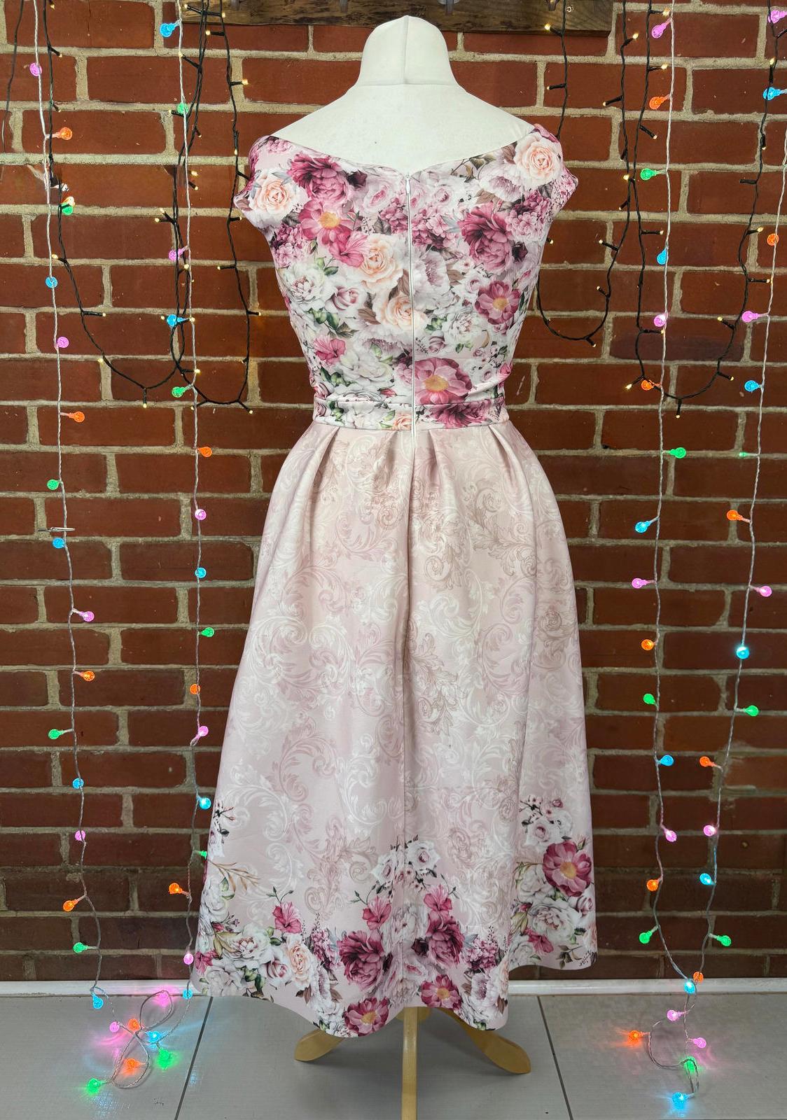 Goddiva London Floral Fit & Flare Dress UK 6-8 US 2-4 Occasion Midi   sku .295