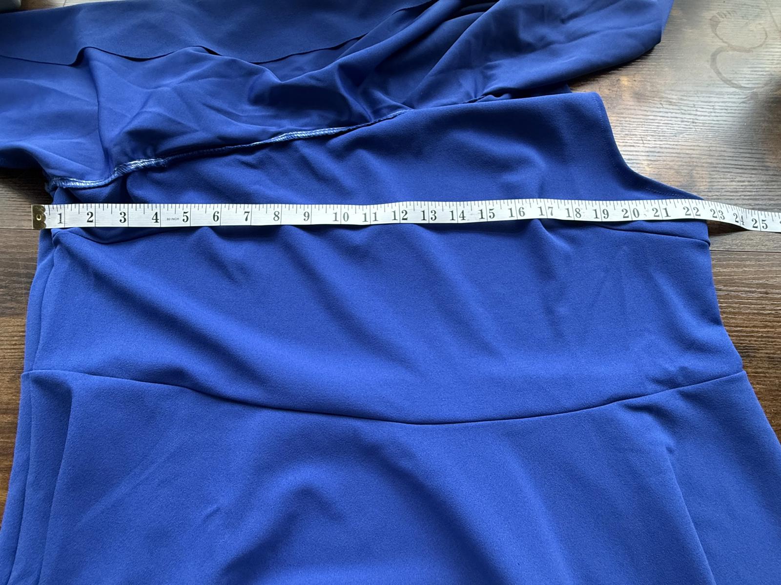 💙 Goddiva Plus Royal Blue Asymmetrical Midi Dress – UK 24 – BNWT - 125