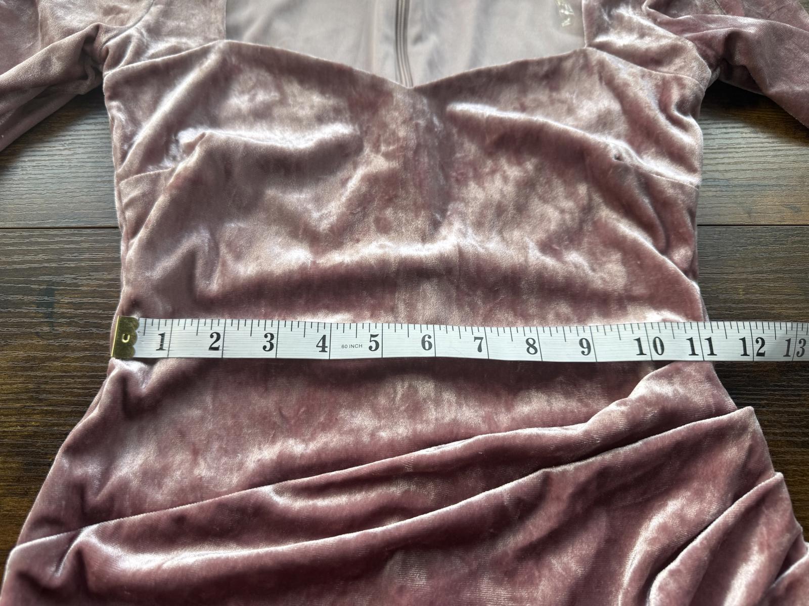 💗 GODDIVA LONDON Dusky Pink Velvet Long Sleeve Gown – UK 8