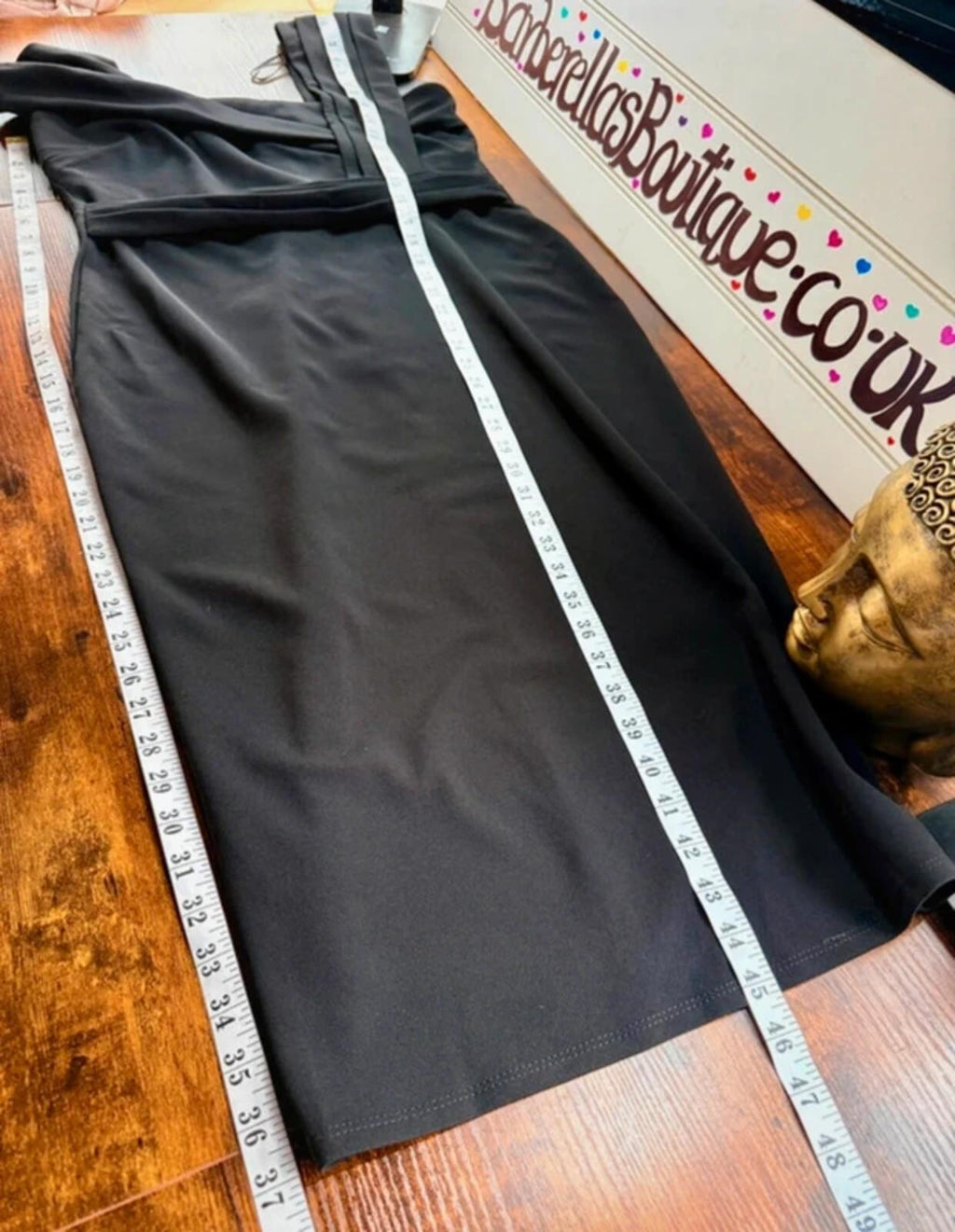 Camomilla Black One Shoulder Midi Dress UK 18 Cocktail Evening