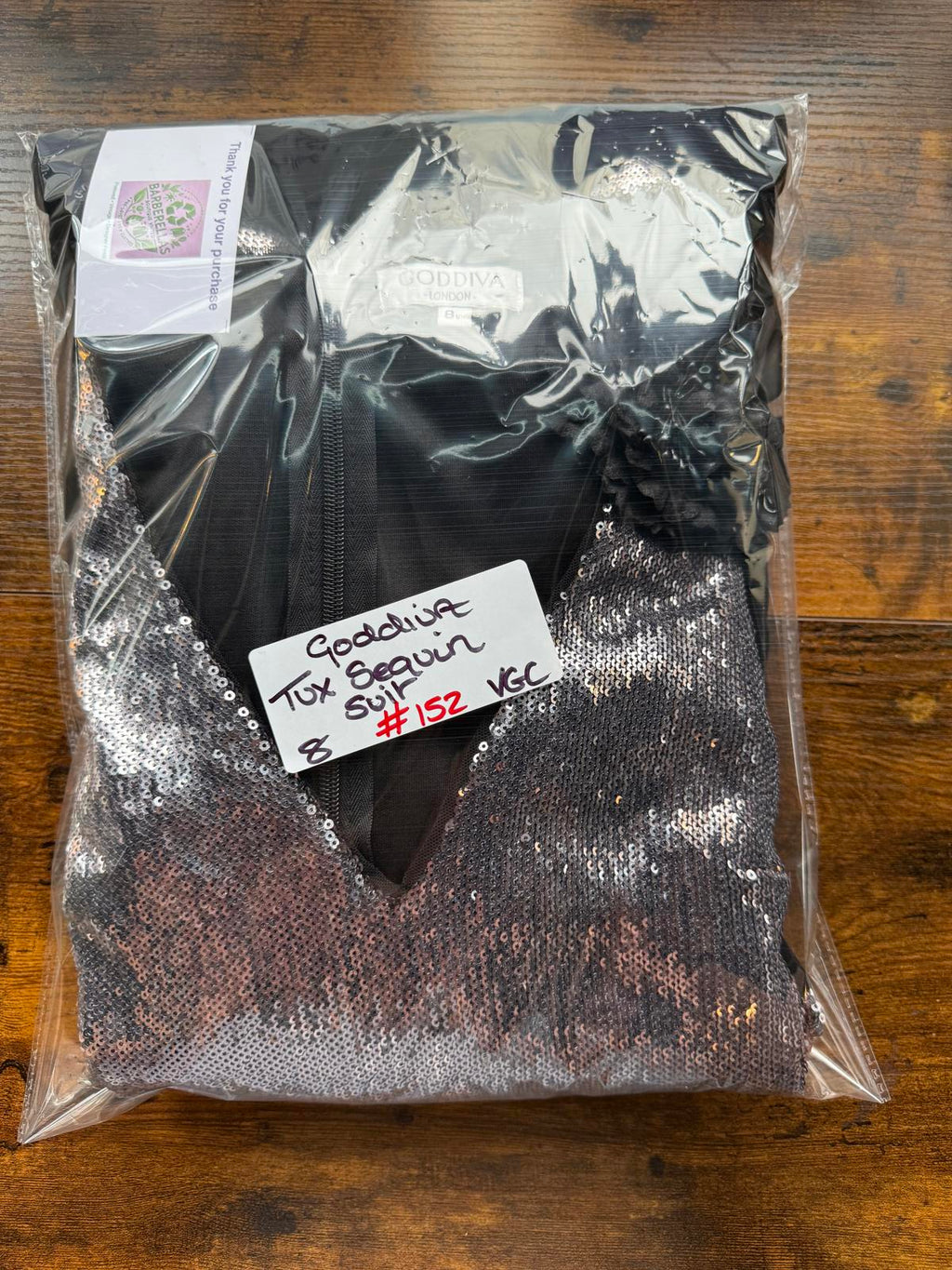 Goddiva Sequin Velvet Tuxedo Jumpsuit UK 8 Silver Black Party Outfit VGC #152