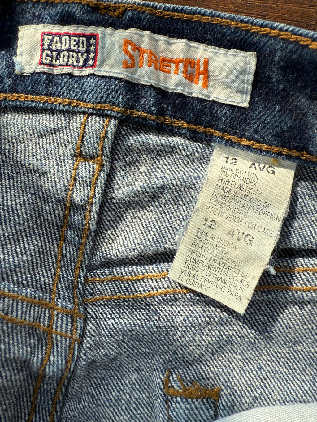 Faded Glory Stretch Jeans – Mid Blue – Size 12-14