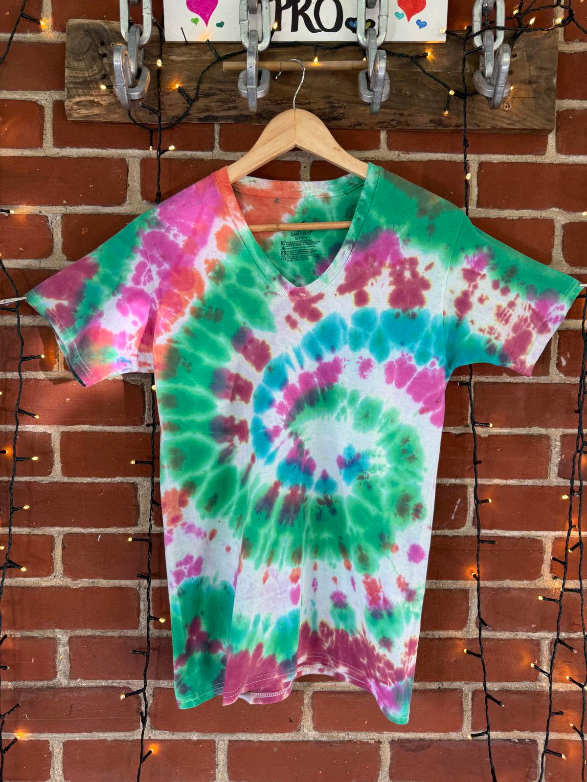 Colourful Tie-Dye V-Neck T-Shirt - Size 8-10