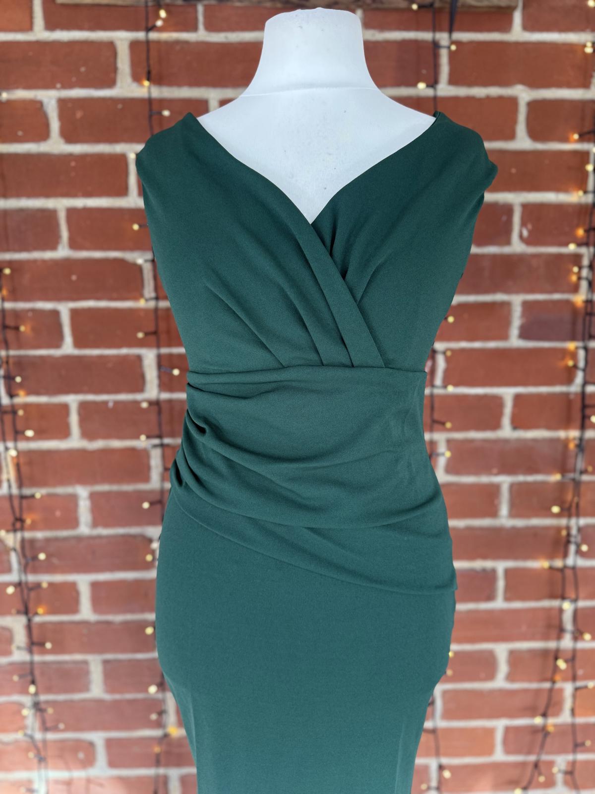 City Goddess Emerald Green Maxi Dress UK 12 BNWT Elegant Evening Gown