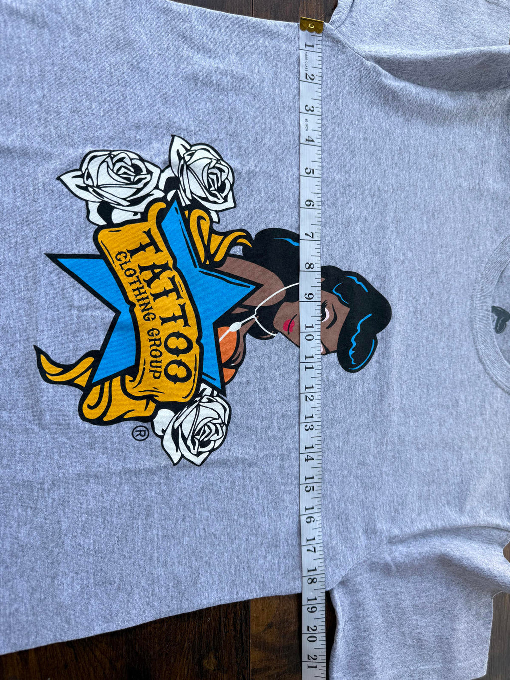 Vintage Tattoo Graphic T-Shirt - Grey - Mens  Small - Womans 12