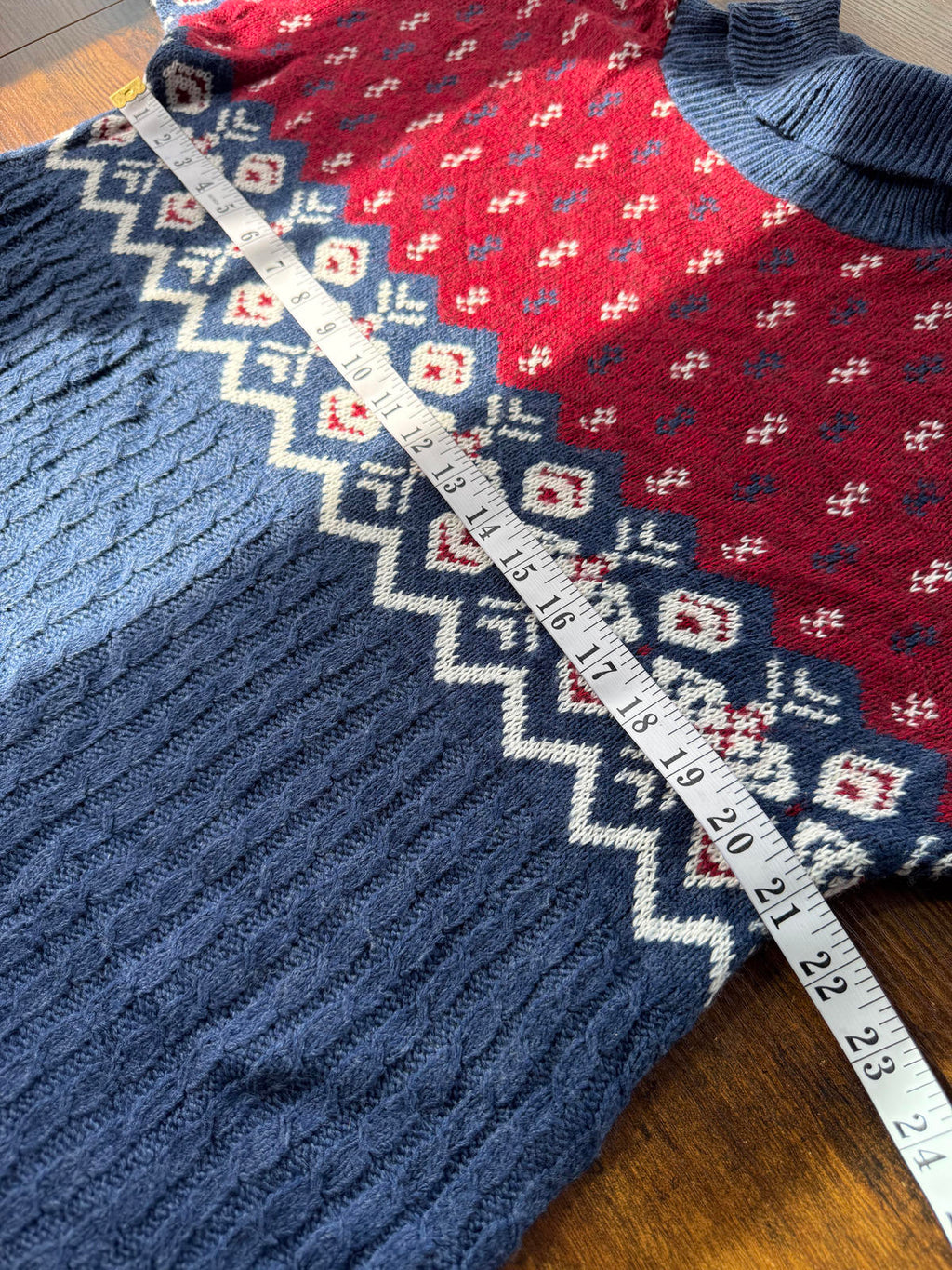 Vintage 90s Fair Isle Knit Jumper – Made in USA – Size USA L