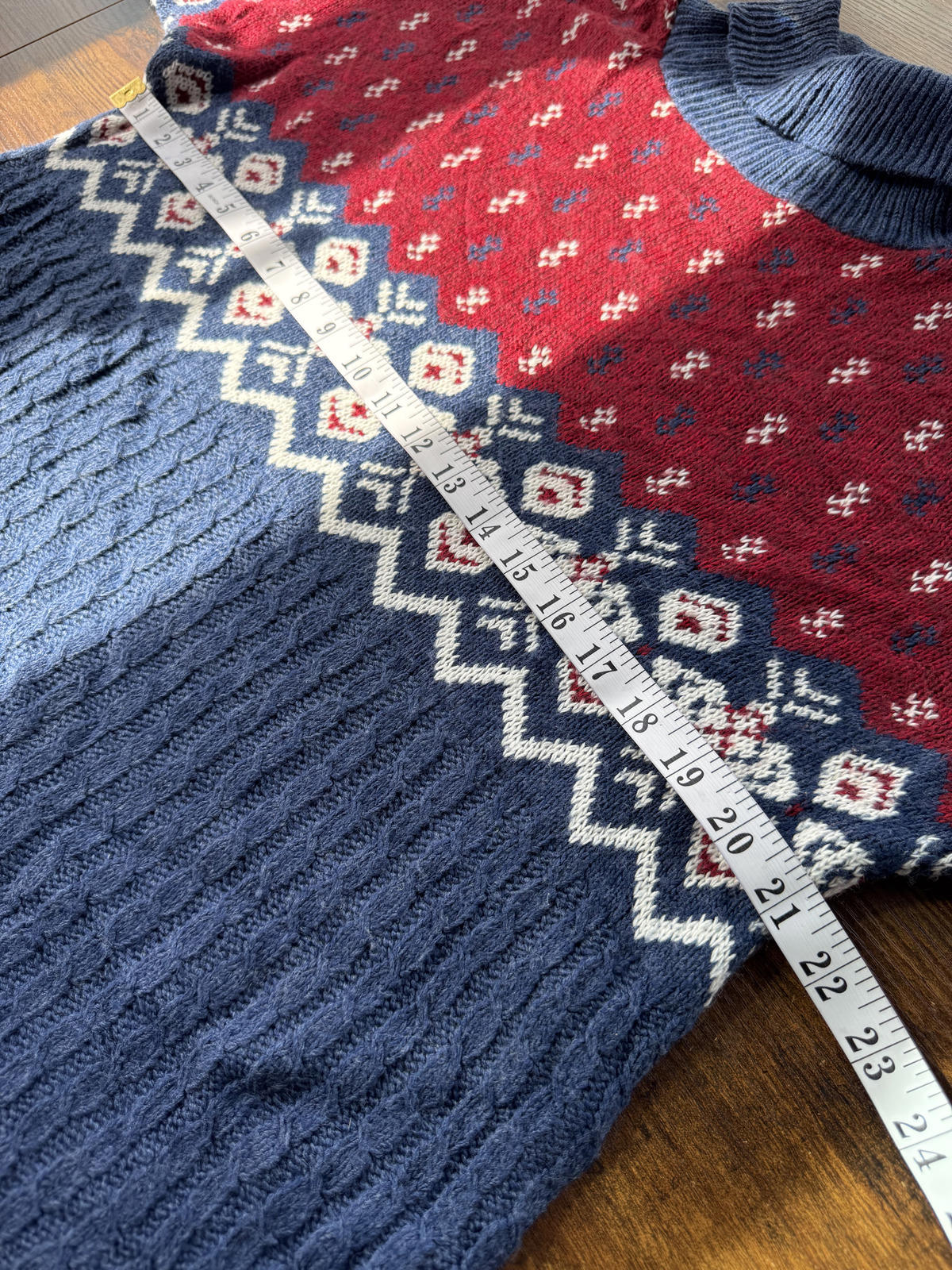 Vintage 90s Fair Isle Knit Jumper – Made in USA – Size USA L