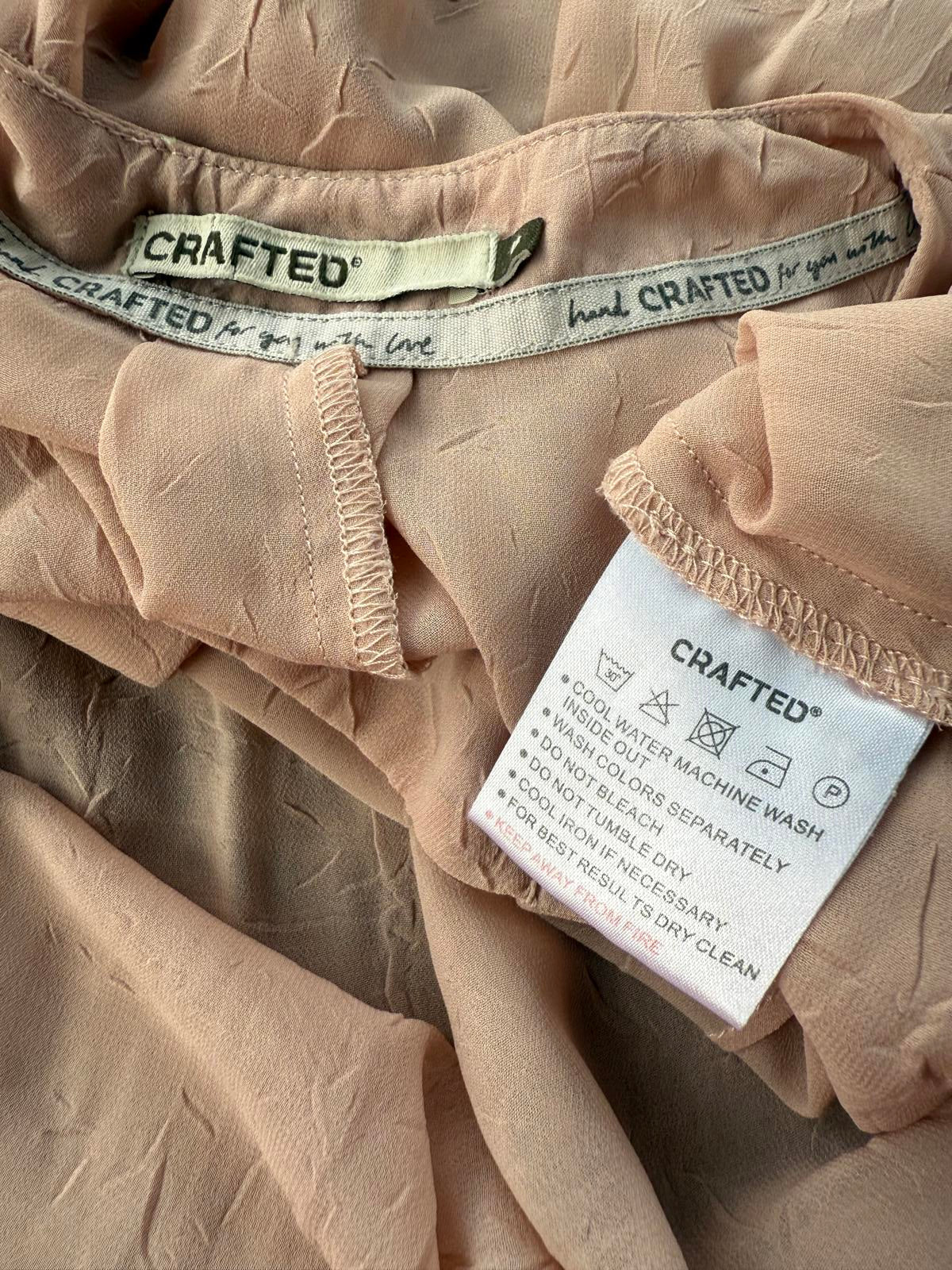 CRAFTED Light Dusky Pink Oversized Button-Up Blouse - Size 8