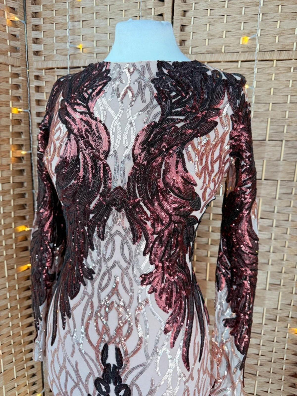 Goddiva Sequin Midi Dress UK 8 Champagne Chocolate Evening Party