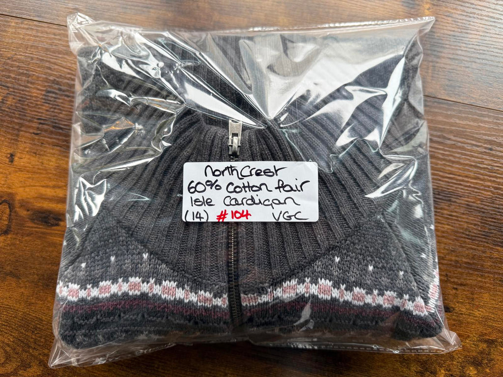 NorthCrest Fair Isle Zip-Up Knit Sweater – Men’s L #104 NUM8