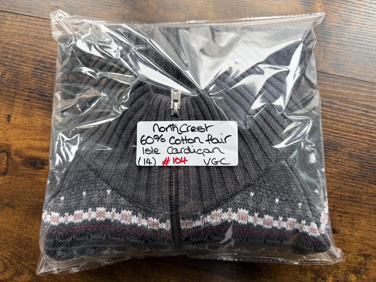 NorthCrest Fair Isle Zip-Up Knit Sweater – Men’s L #104 NUM8